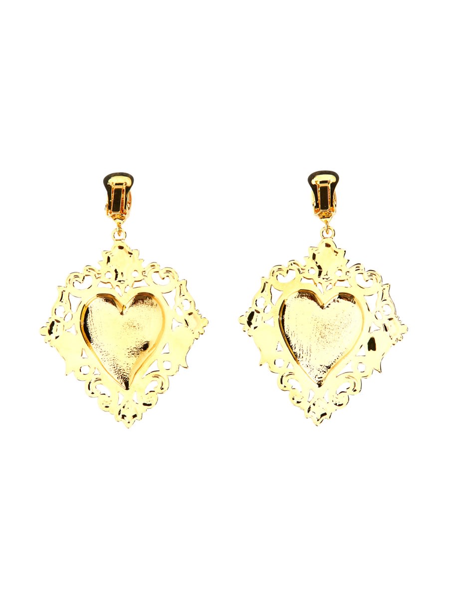 Shop Moschino Gold Heart Earrings