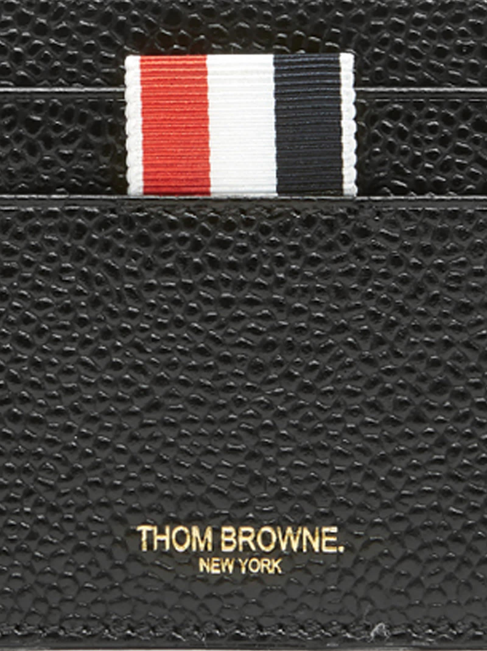 Shop Thom Browne Single Card Holder In Black