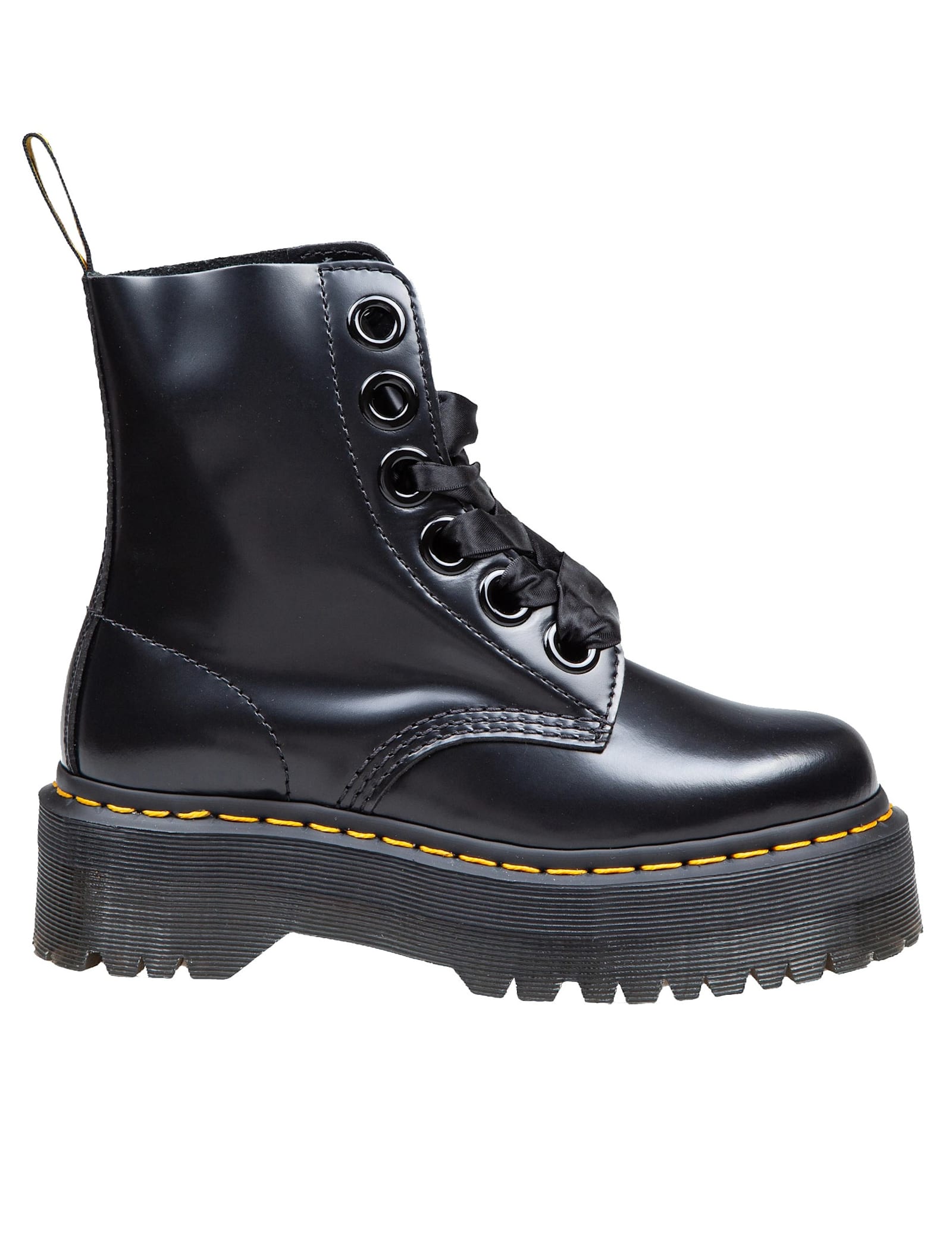 Shop Dr. Martens' Dr.martens Molly Anfibio In Leather Color Black