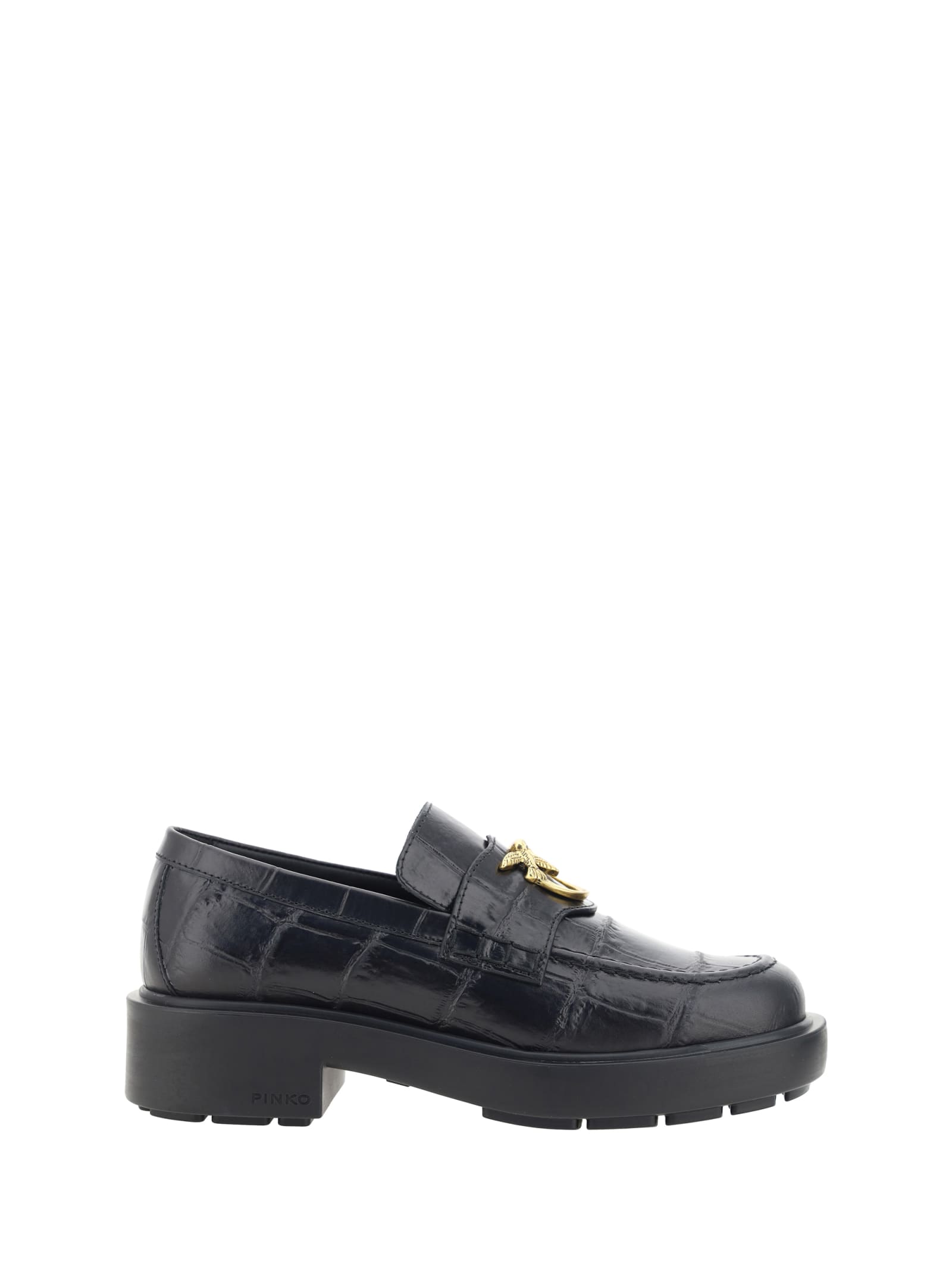 Shop Pinko Tina Loafers In Black