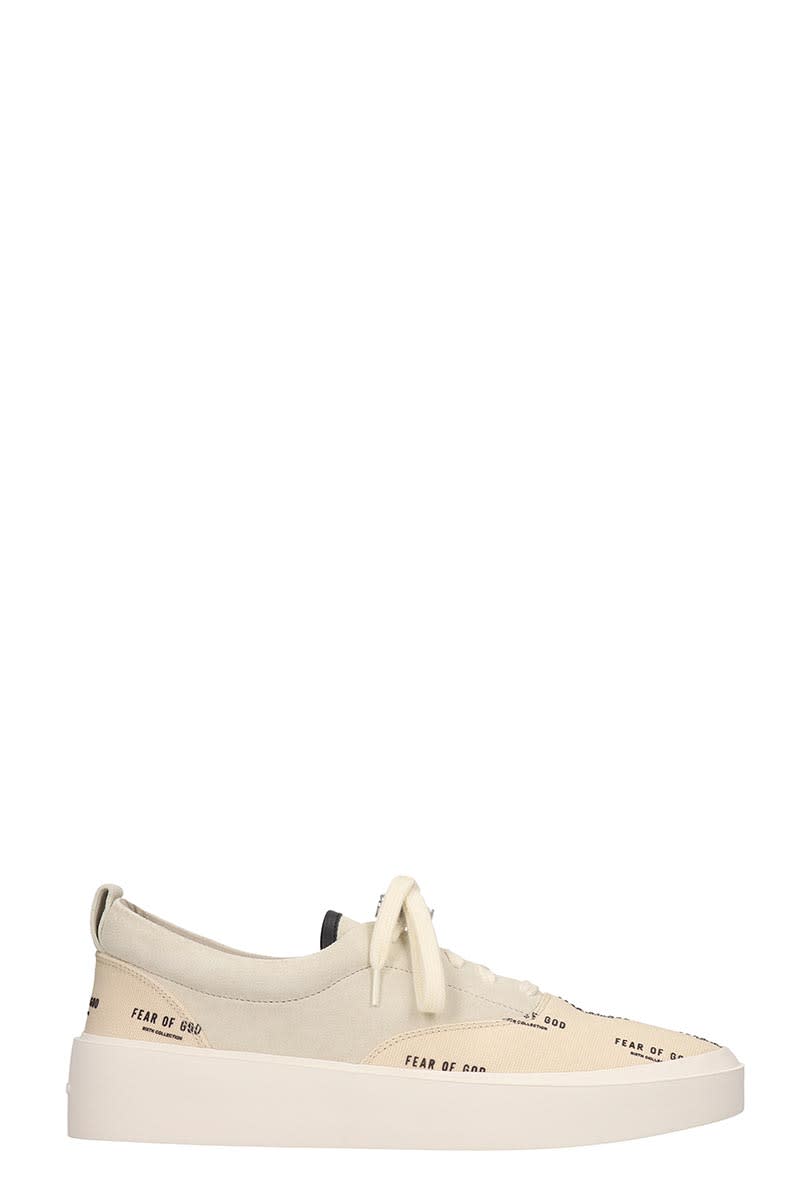 FEAR OF GOD 101 LACE UP SNEAKERS IN BEIGE CANVAS,11238145