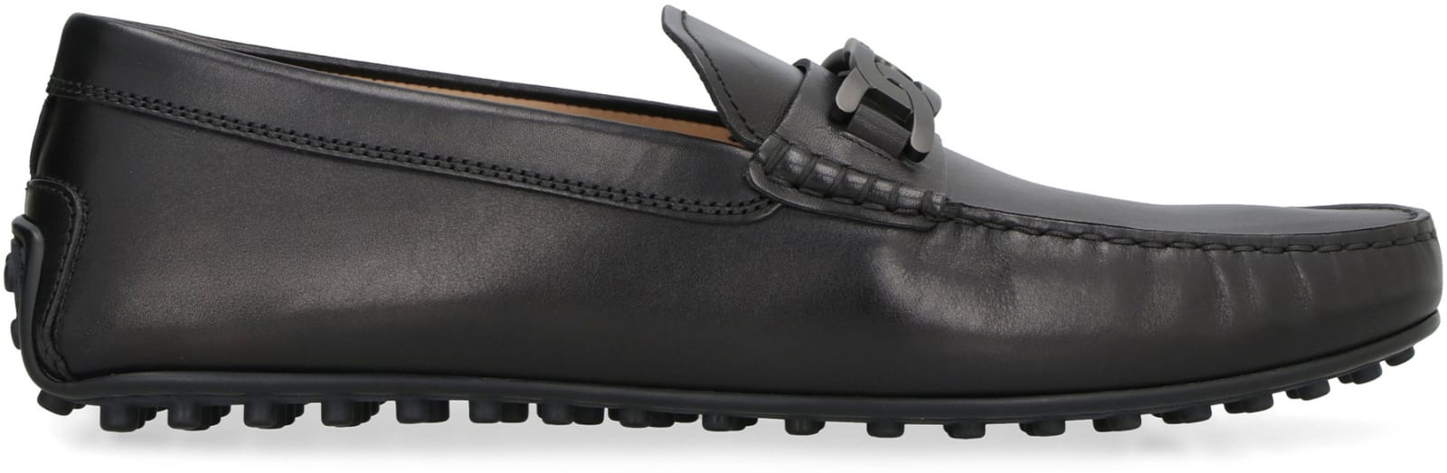 Shop Tod's Leather Loafers In Black