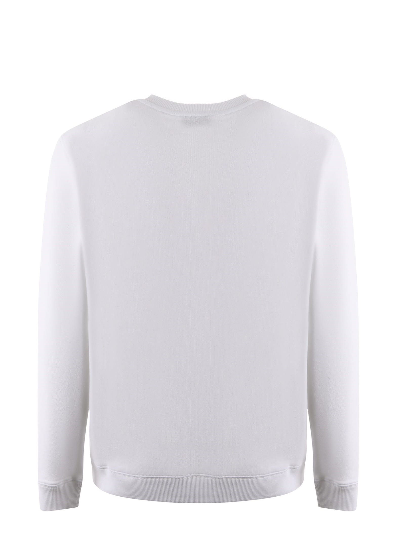 Shop Dondup Cotton Sweatshirt In Bianco