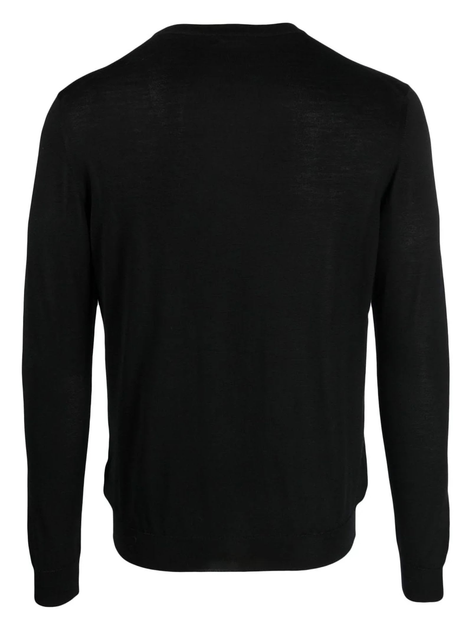 Shop Malo Black Cashmere-silk Blend Jumper