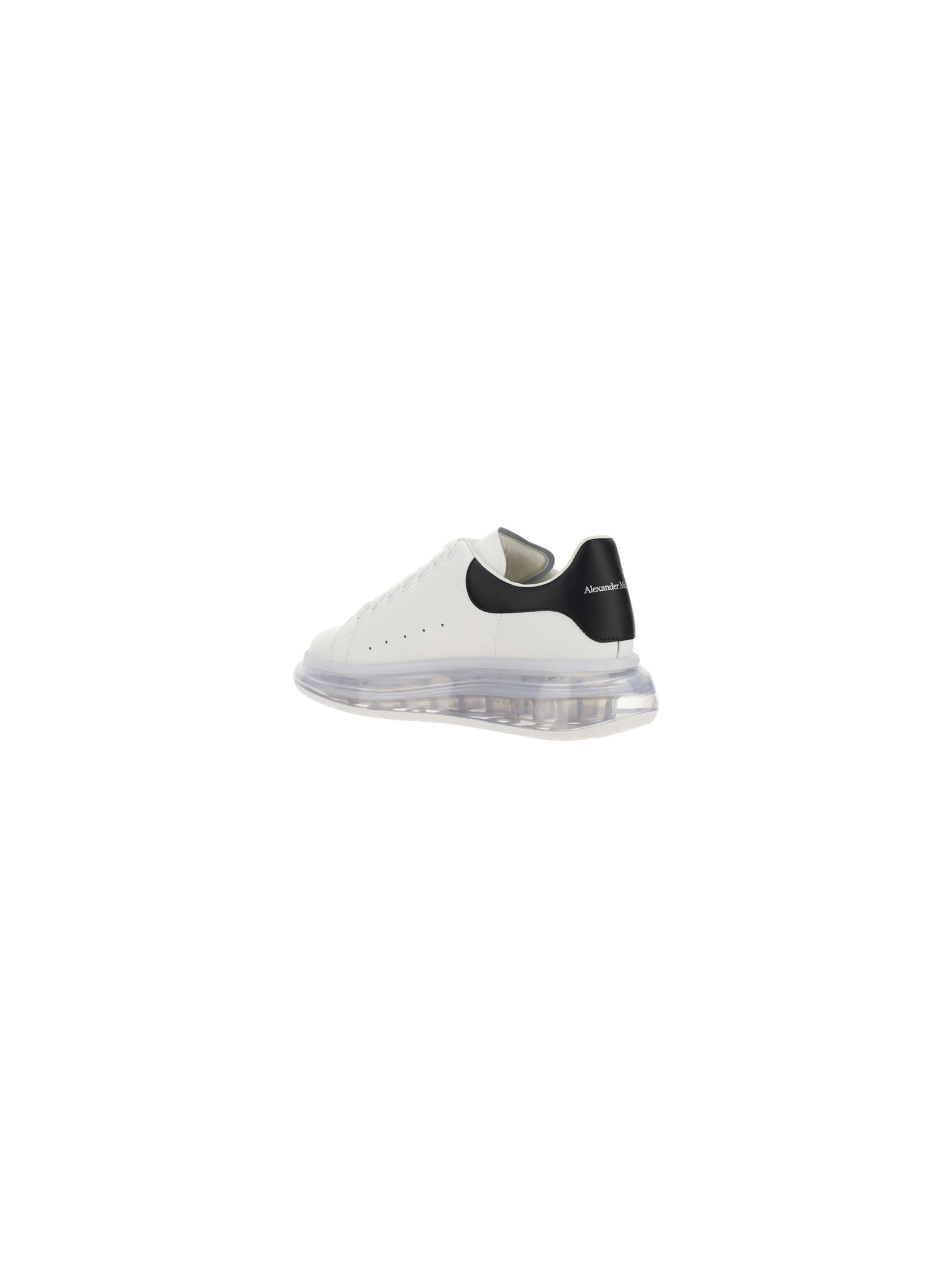 Alexander Mcqueen Signature Oversized Leather Sneakers In White/black/white