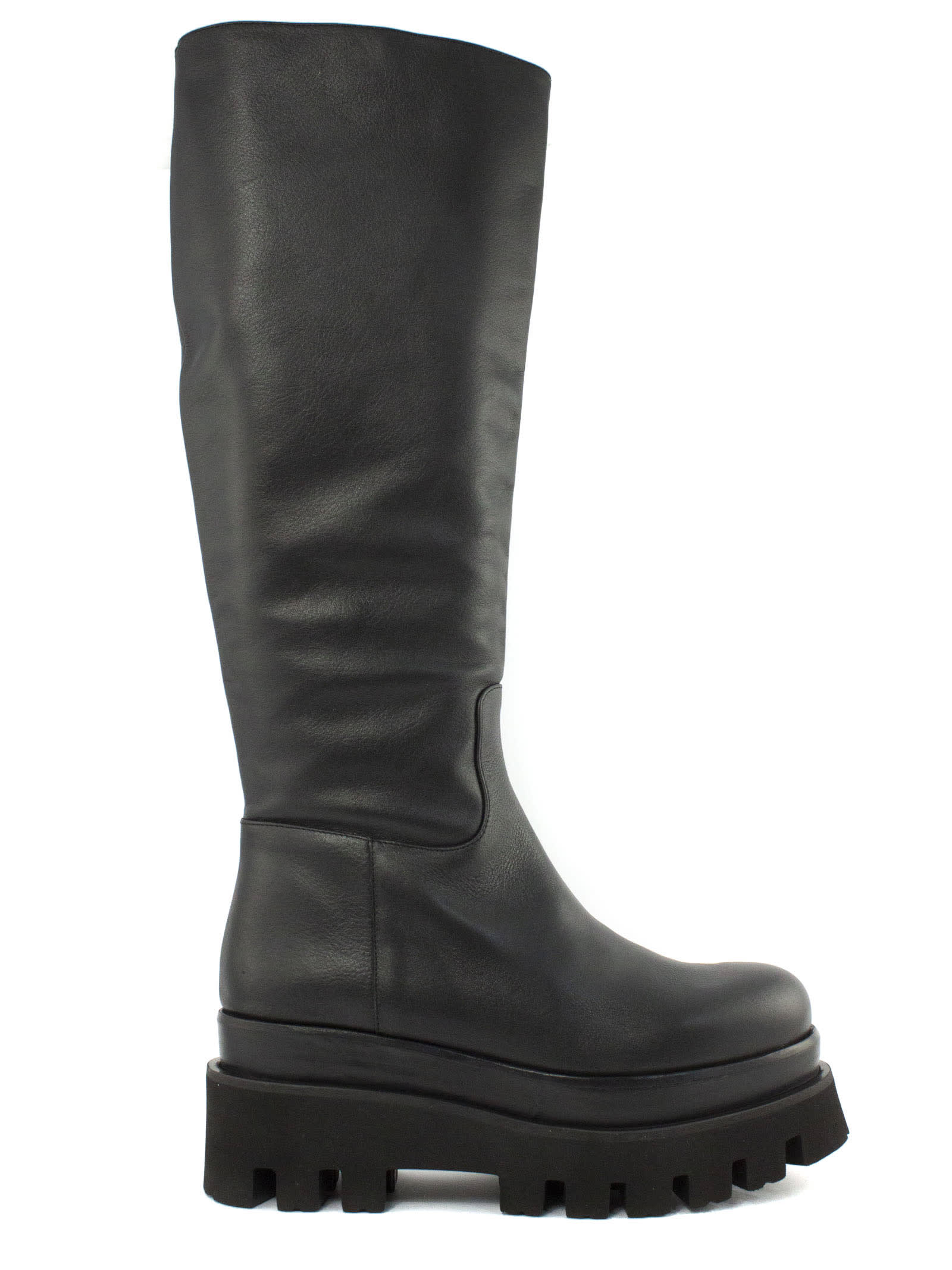 Paloma Barceló Black Leather Alessia Knee-high Boots