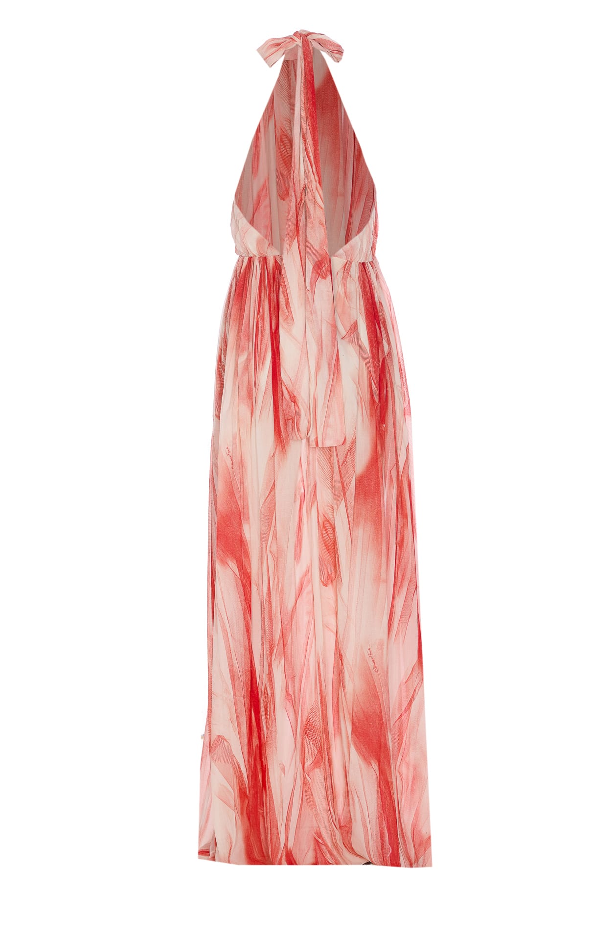 Elisabetta Franchi Halter Neck Maxi Length Printed Tie Detail