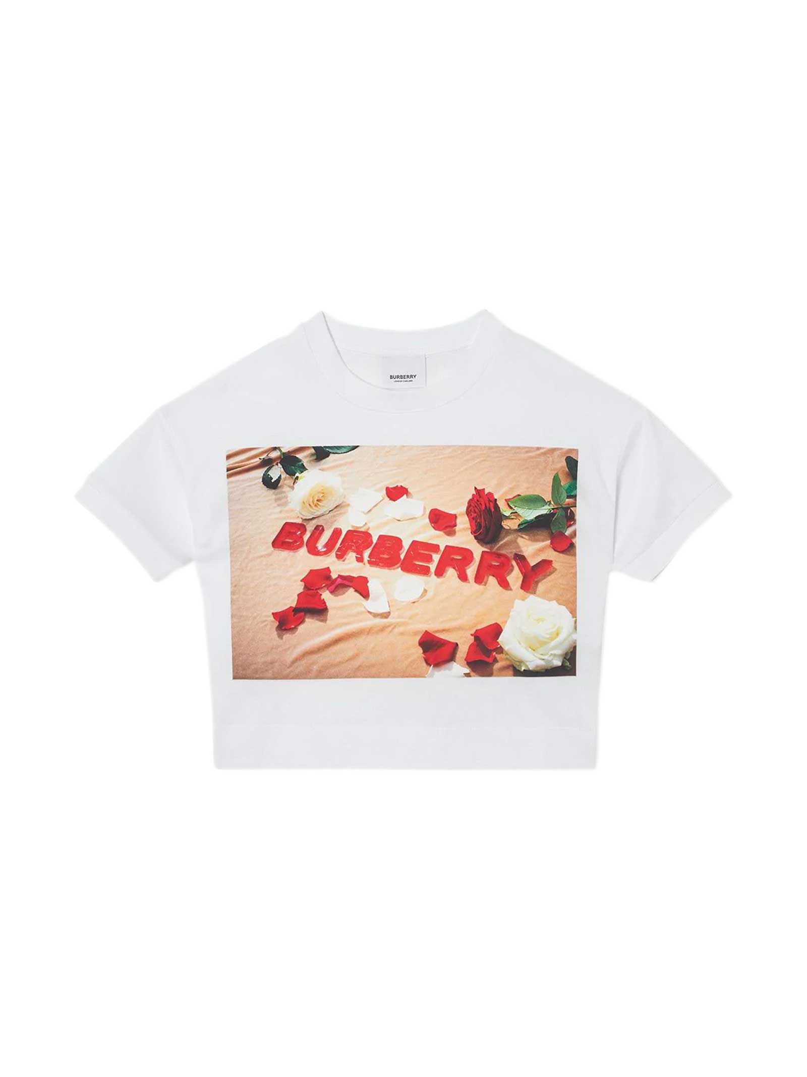 Click to view more detailed imagery on our partner's website Burberry Kids' White T-shirt In Bianco