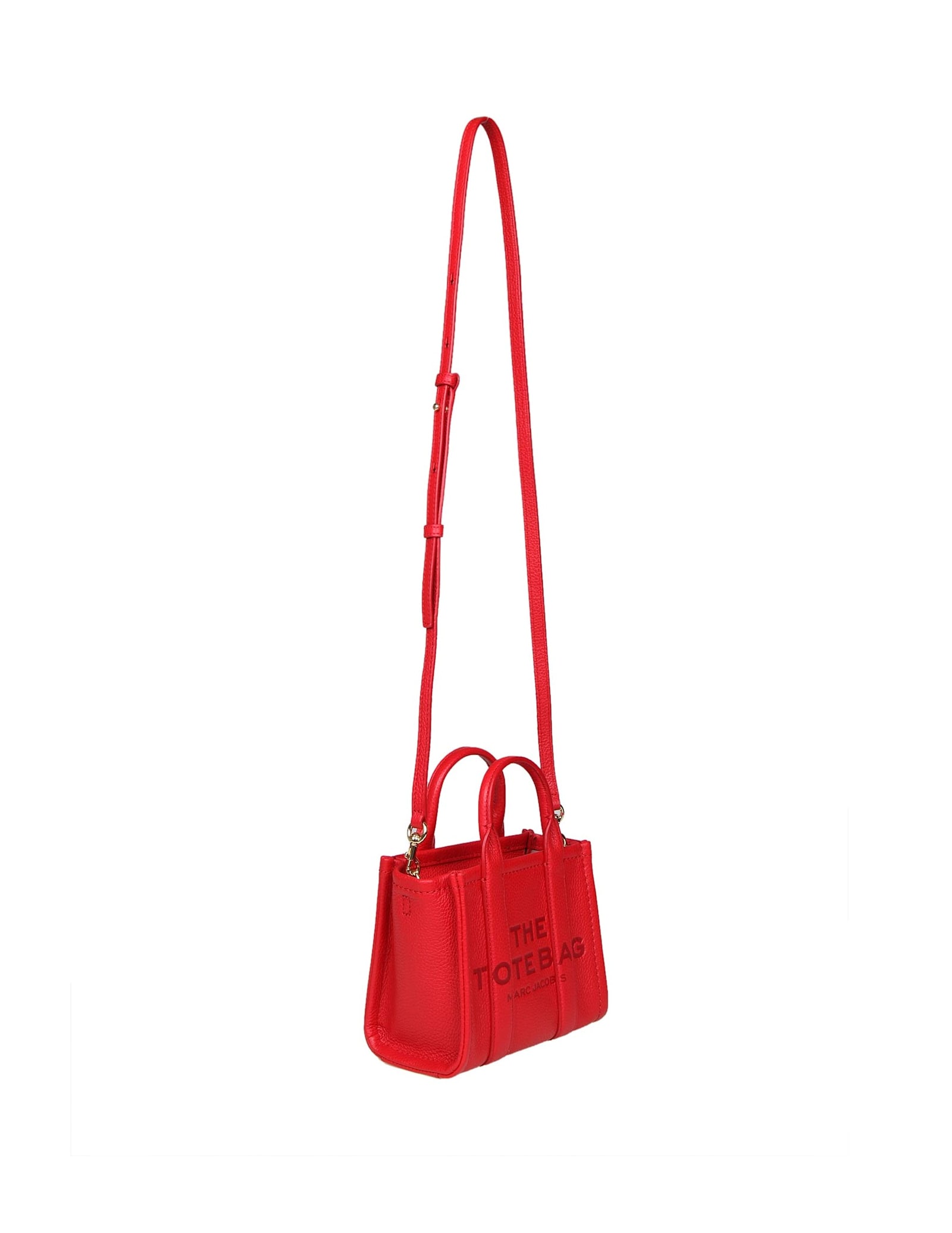 Shop Marc Jacobs Mini Tote In Red Leather