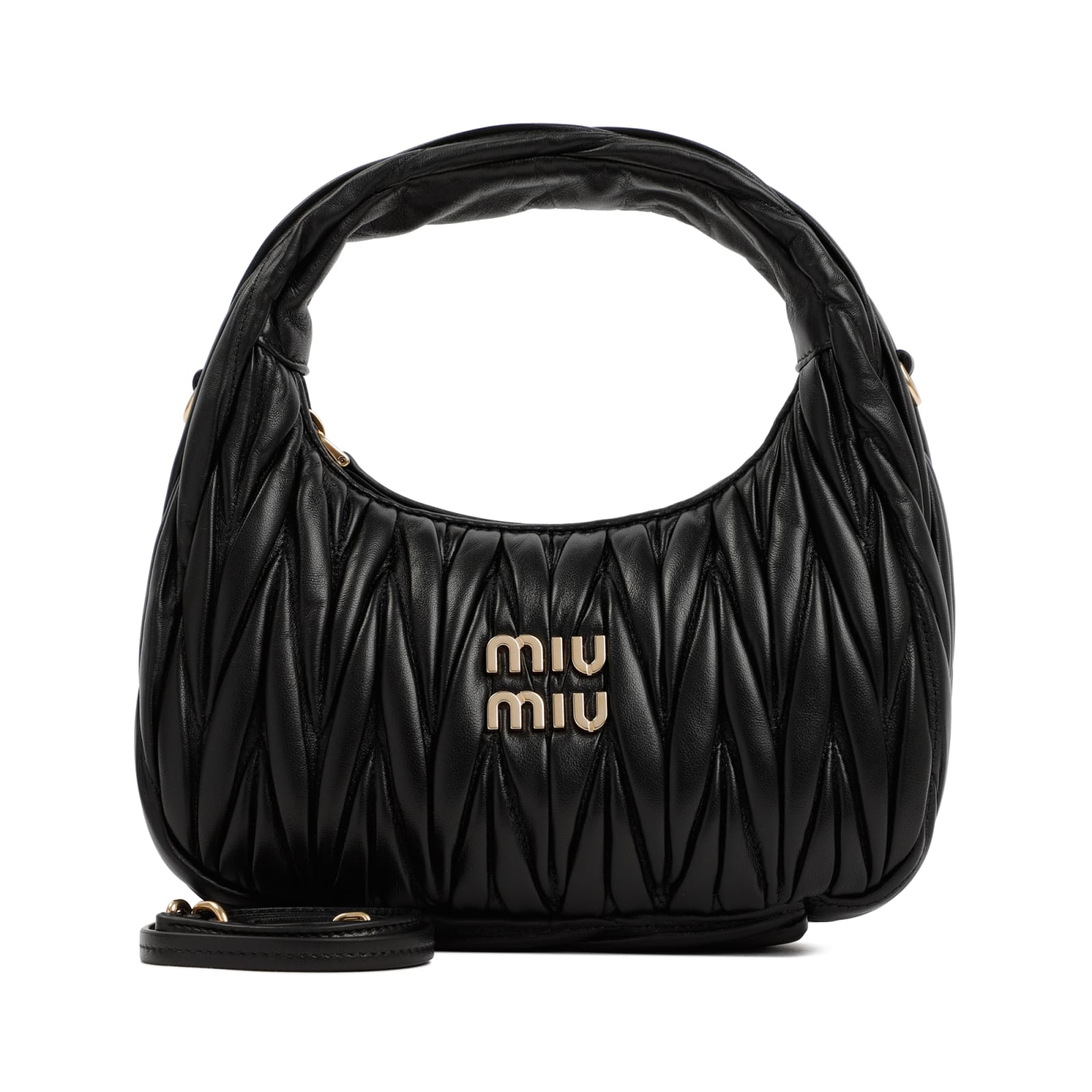 Miu Miu Black Wander Shoulder Bag In Black