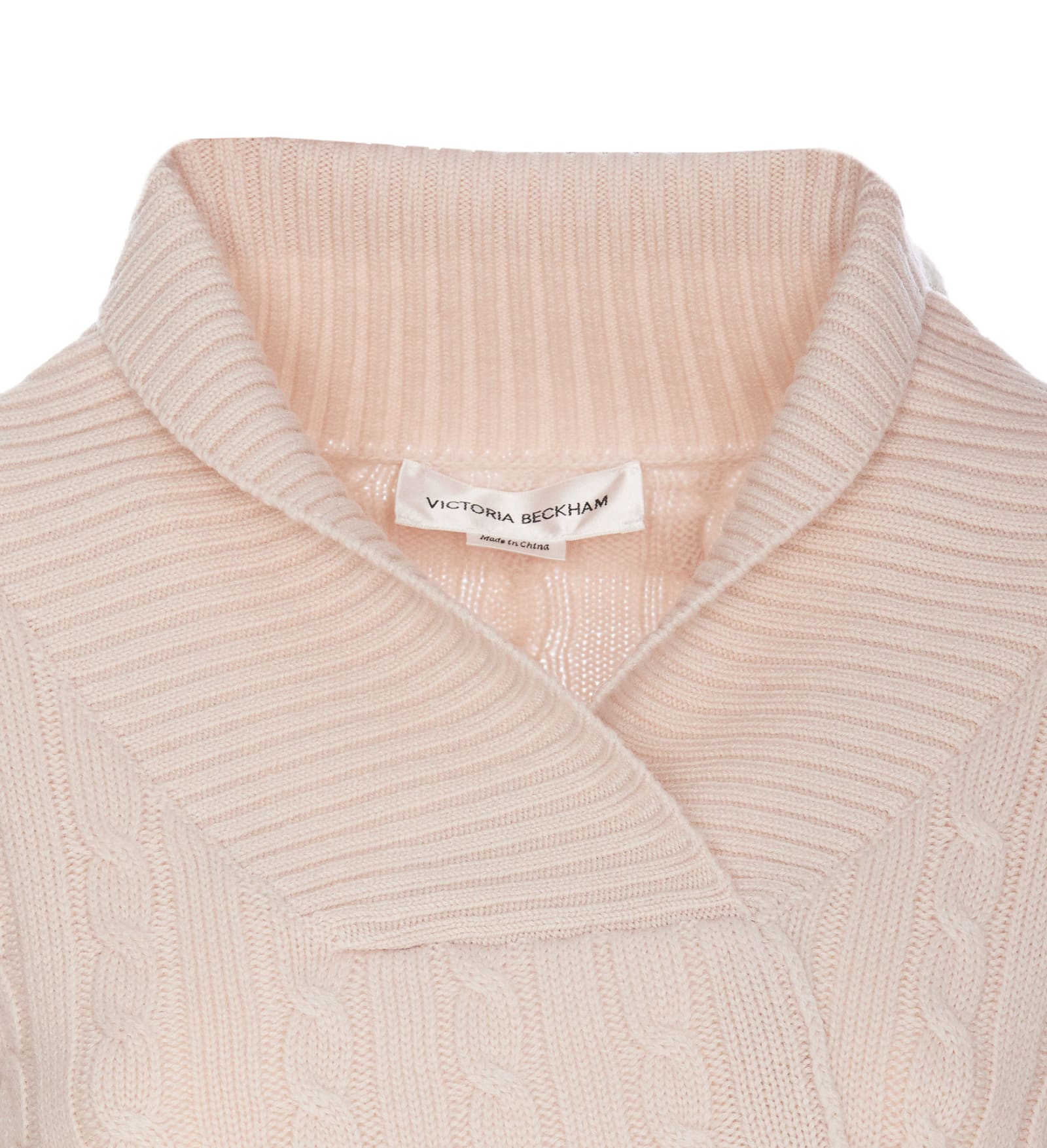 Shop Victoria Beckham Wrap Knitted Sweater In Beige