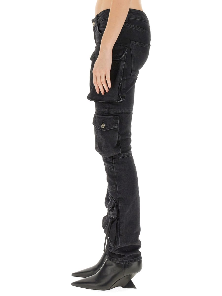 Shop Attico Cargo Jeans In Black