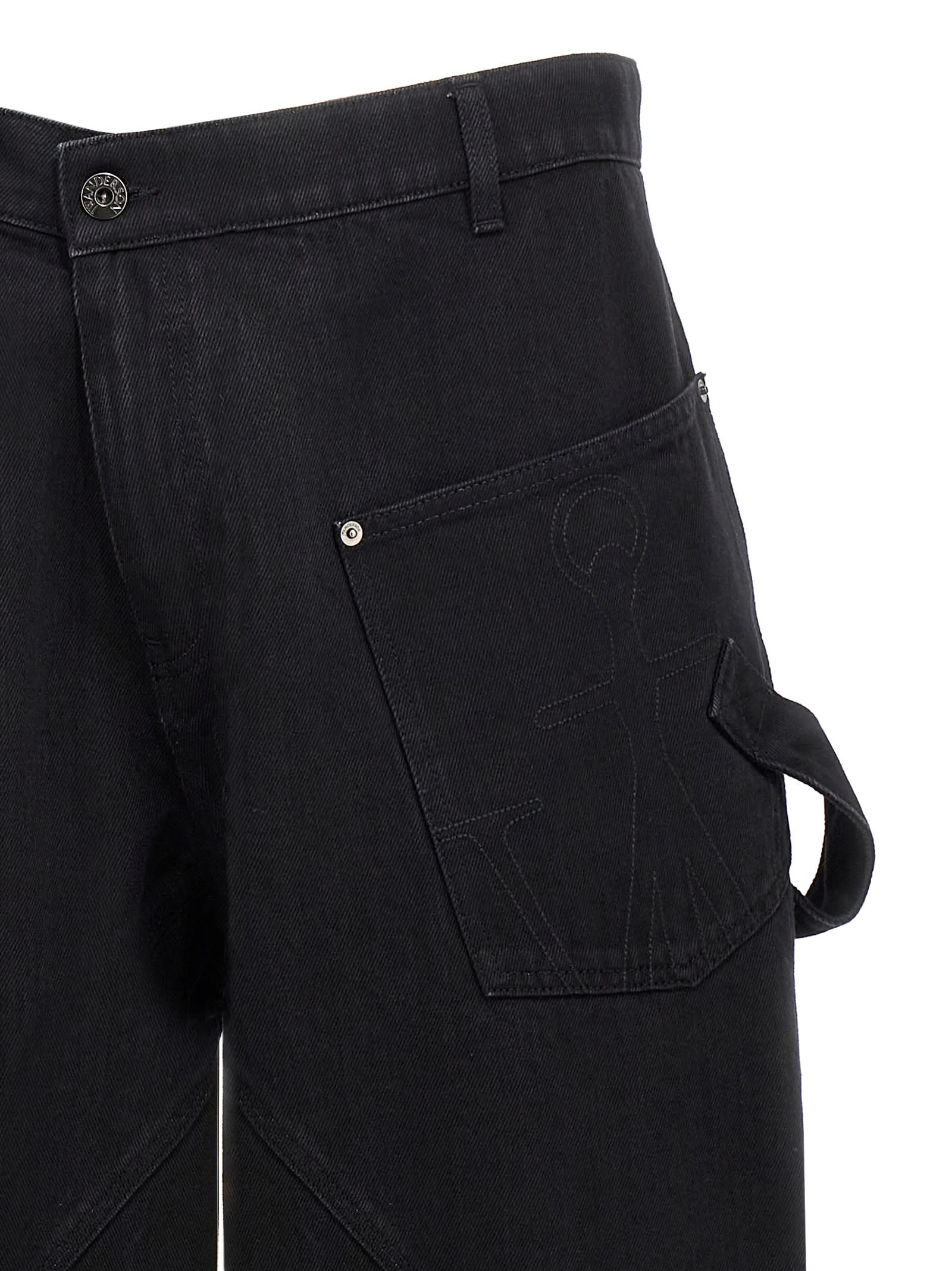 Shop Jw Anderson Twisted Workwear Jeans In Black