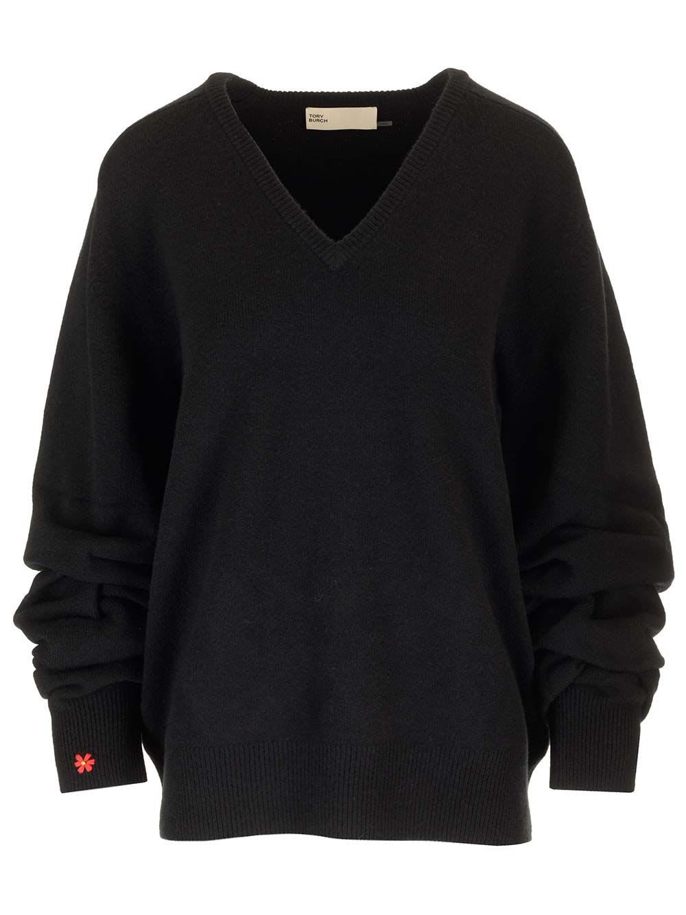 Shop Tory Burch Relaxed Fit Sweater In Black