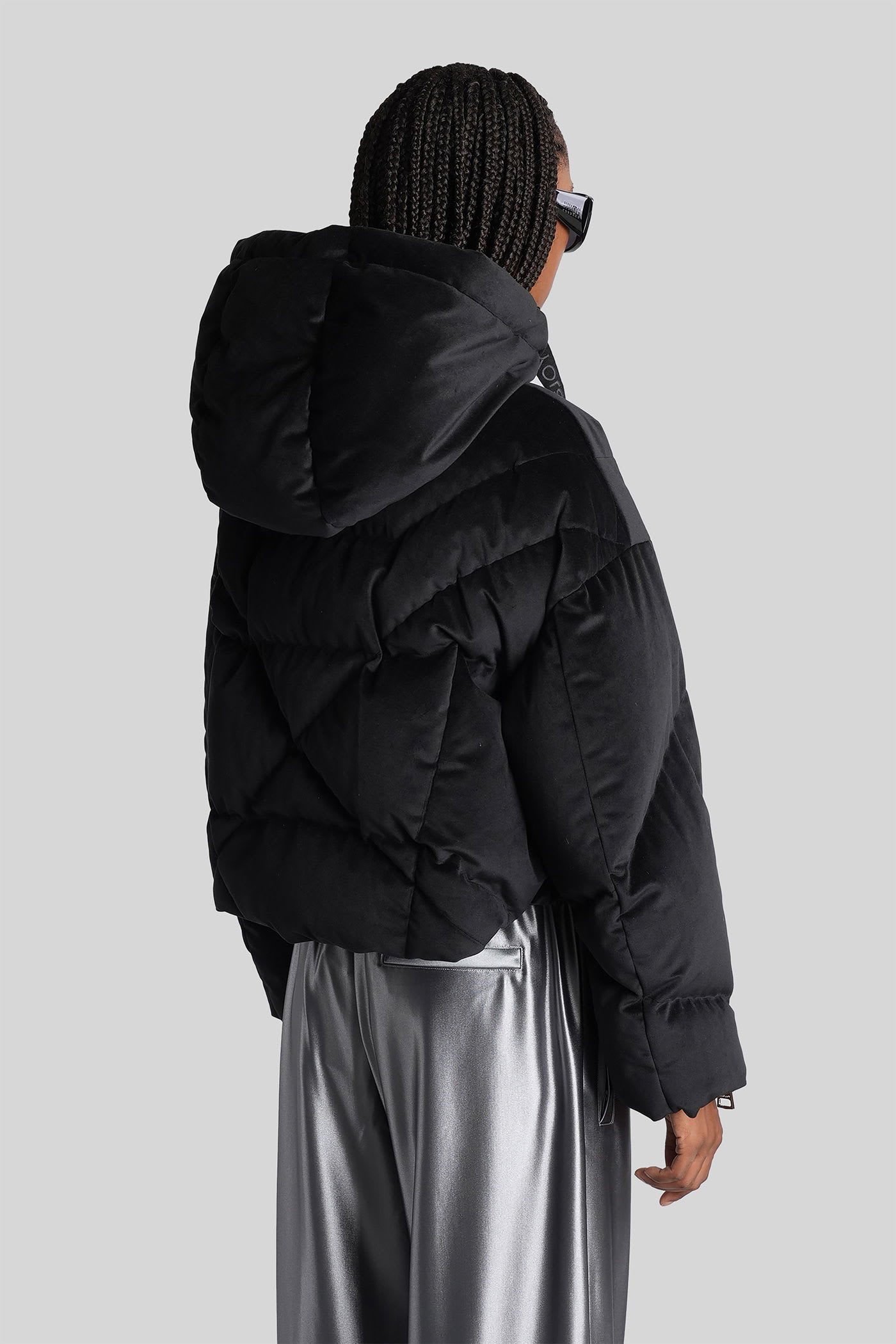 Khrisjoy Quilted Cropped Puffer Jacket In Black