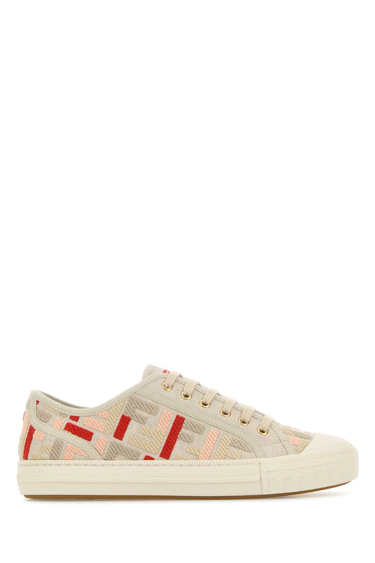 Fendi Embroidered Canvas Domino Sneakers