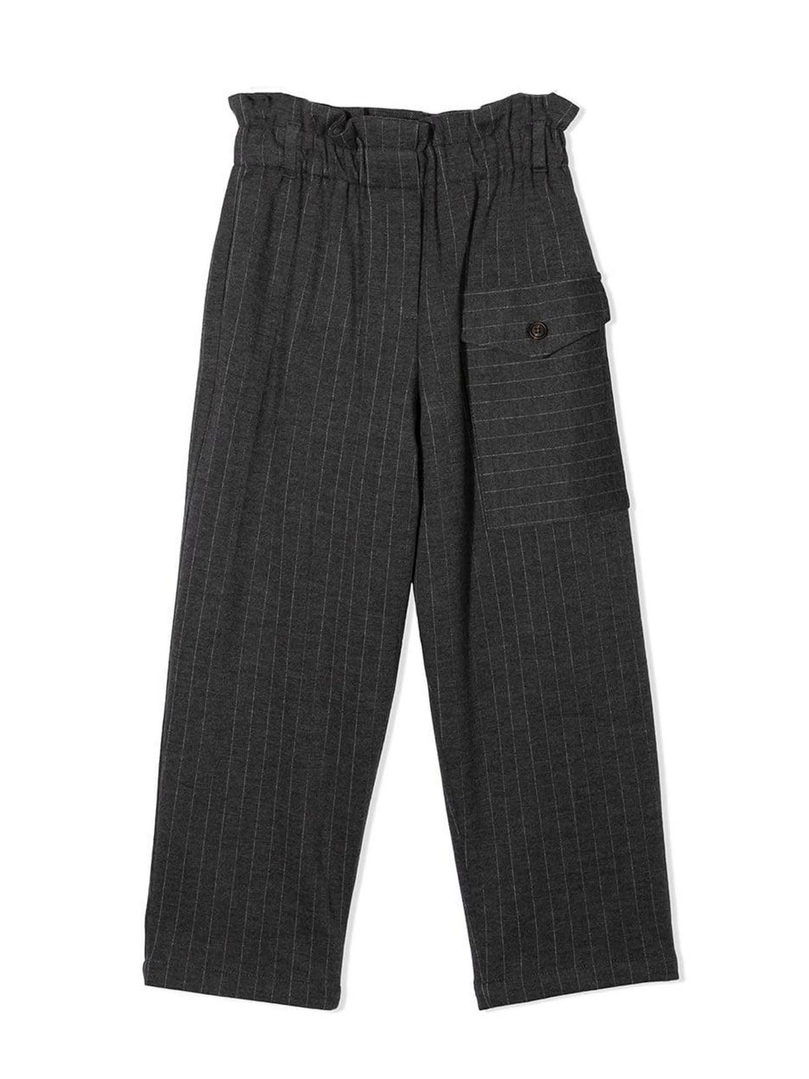 Brunello Cucinelli Dark Grey Virgin Wool-blend Trousers