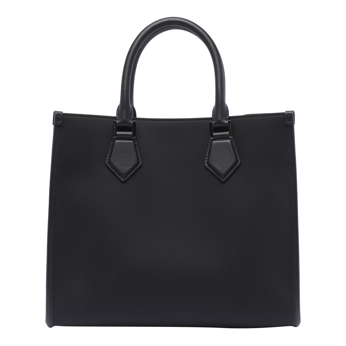 Shop Dolce & Gabbana Nylon Logo Shopping Bag In Nero