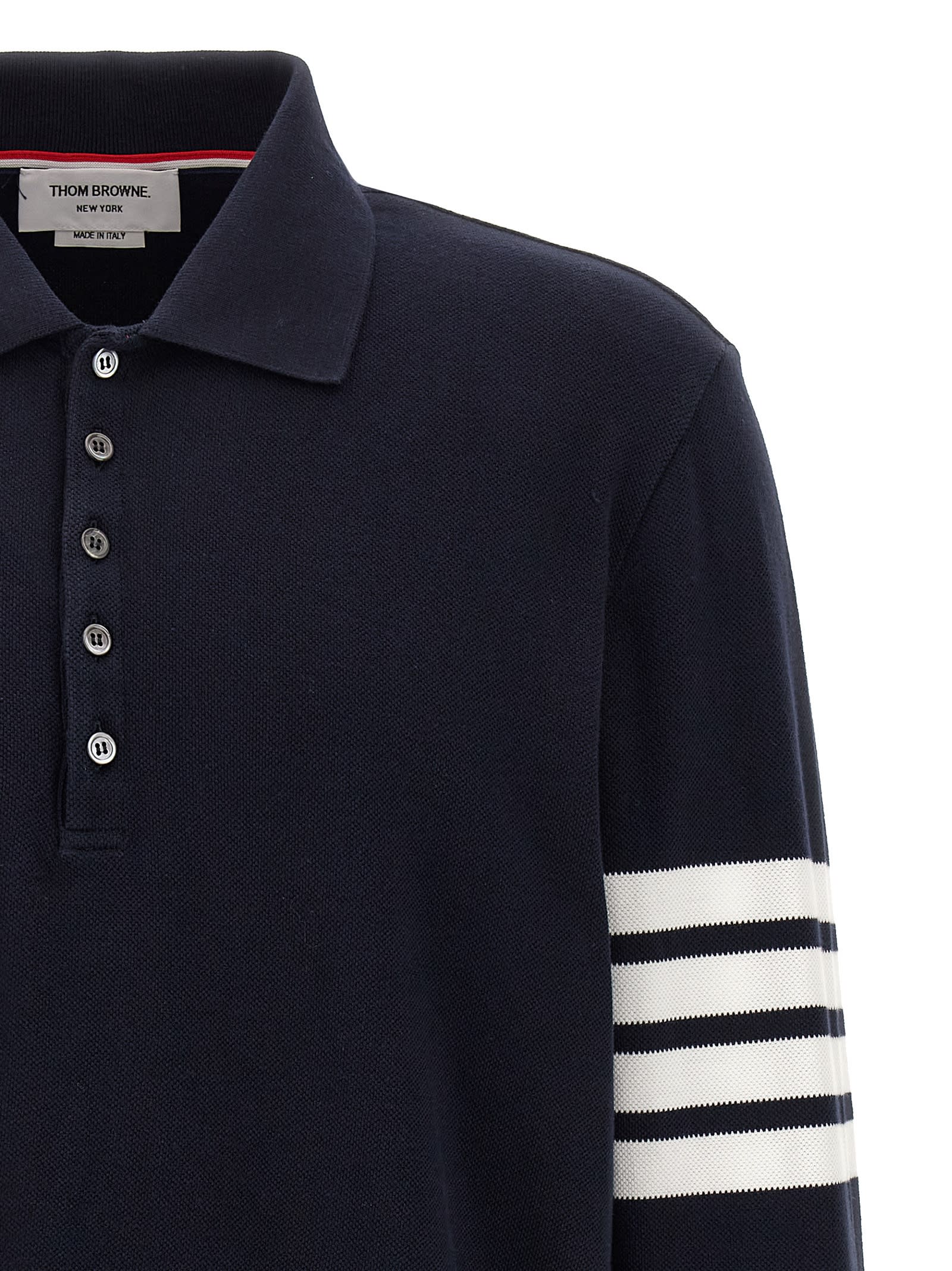 Thom Browne 4-bar Stripe 2003-print Polo Shirt In Black