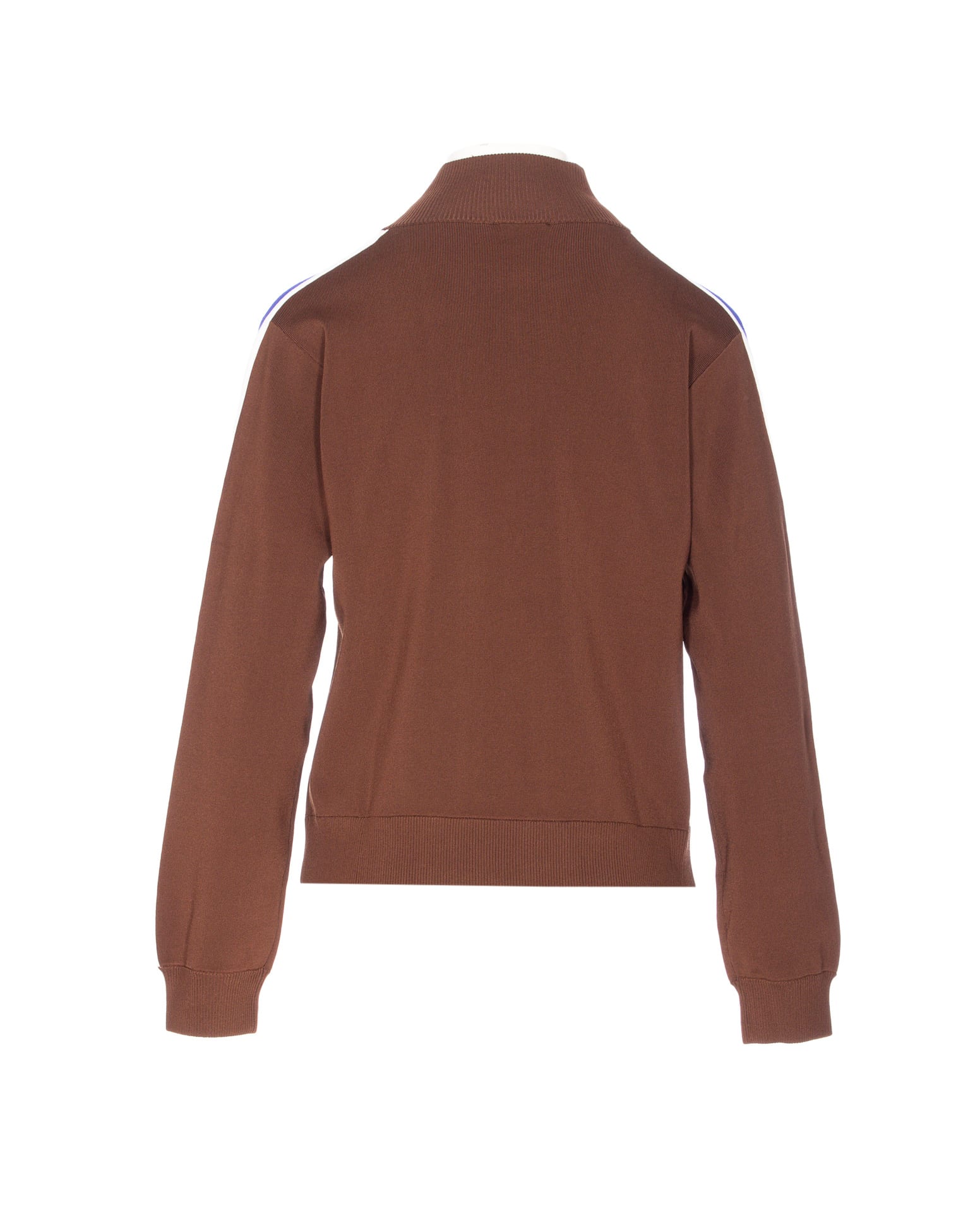 Patrizia Pepe Logo Zip Sweatshirt In Brown
