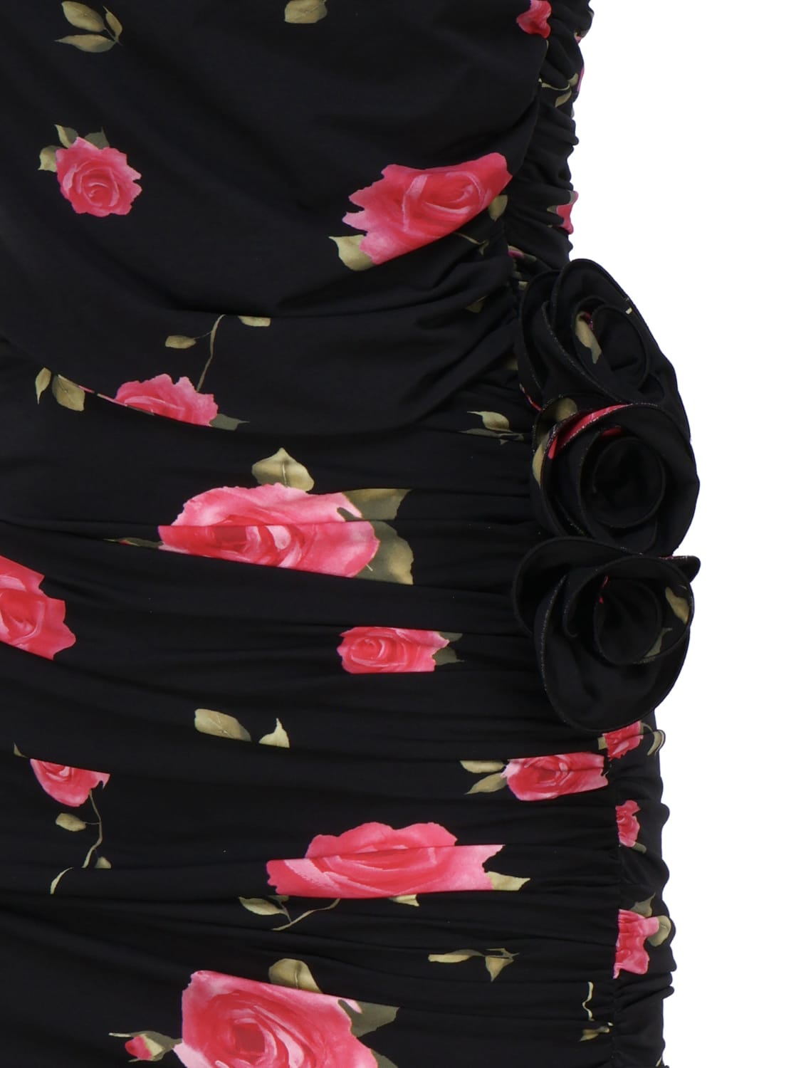 Shop Magda Butrym Mini Dress With Wrap Neckline In Black