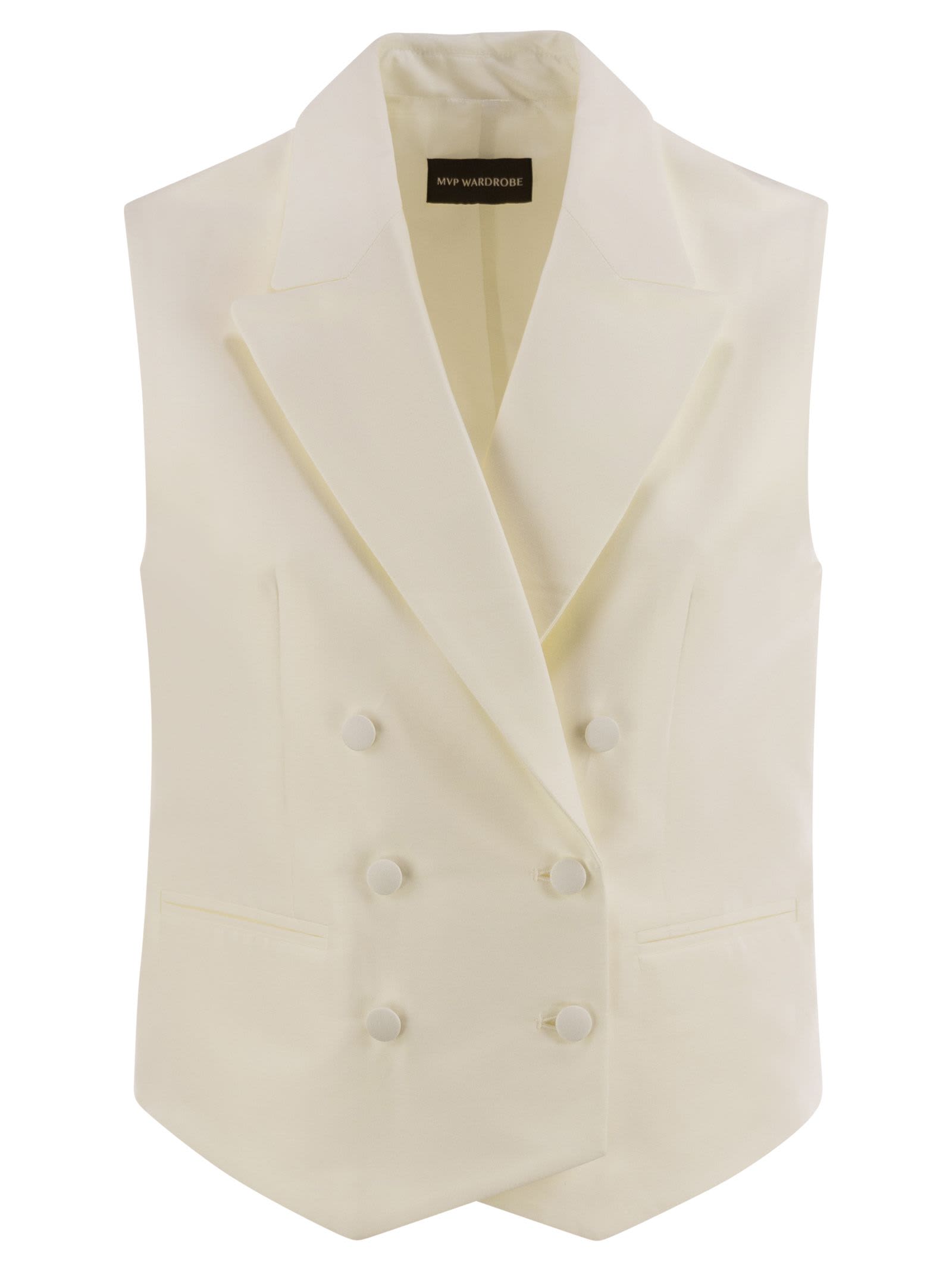 Mvp Wardrobe Double-breasted Cotton And Silk Waistcoat