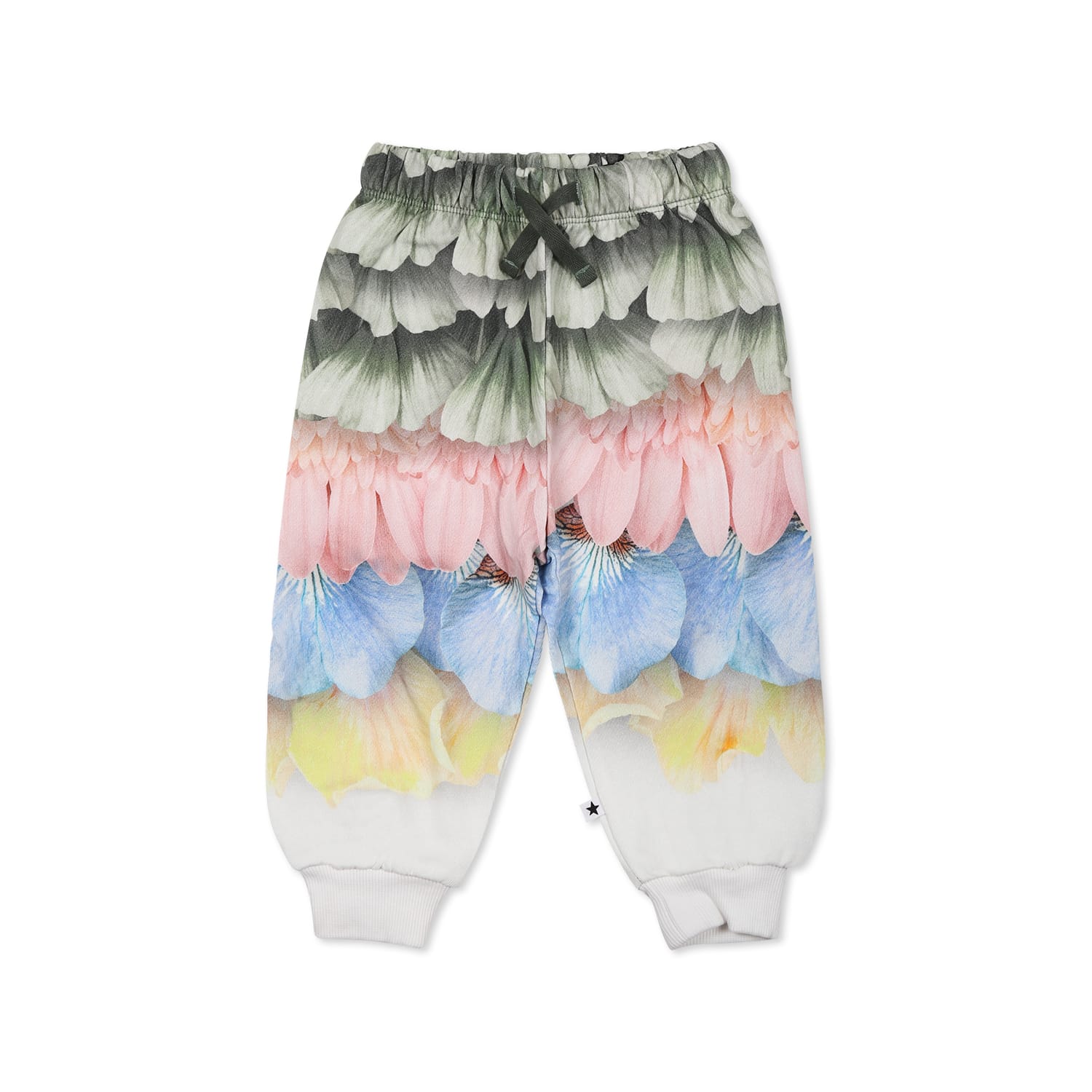 Molo Multicolor Trousers For Baby Girl With Petal Print In Multicolor