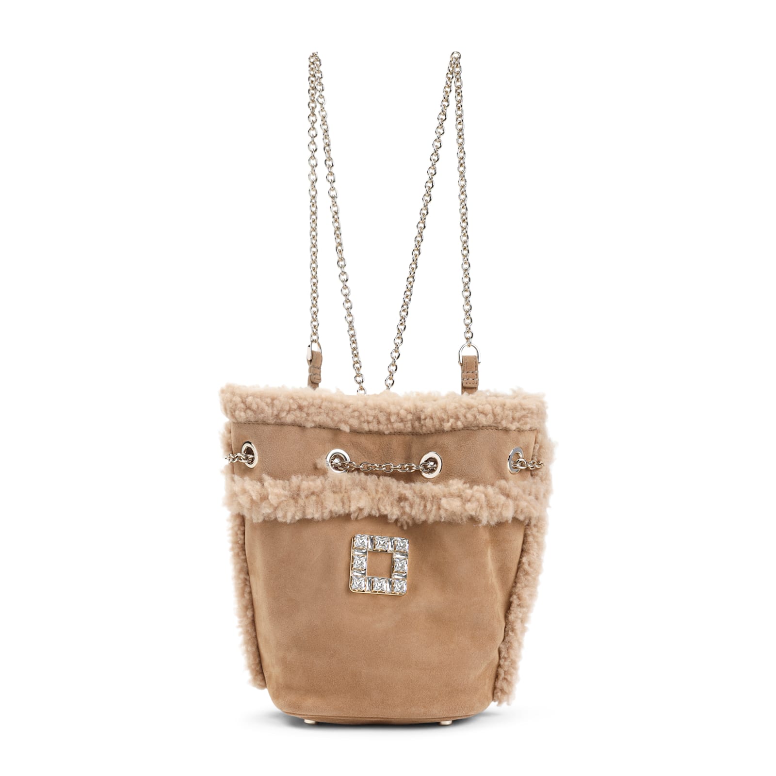 Roger Vivier Tres Vivier Backpack With Buckle And Chain Strap In Multi
