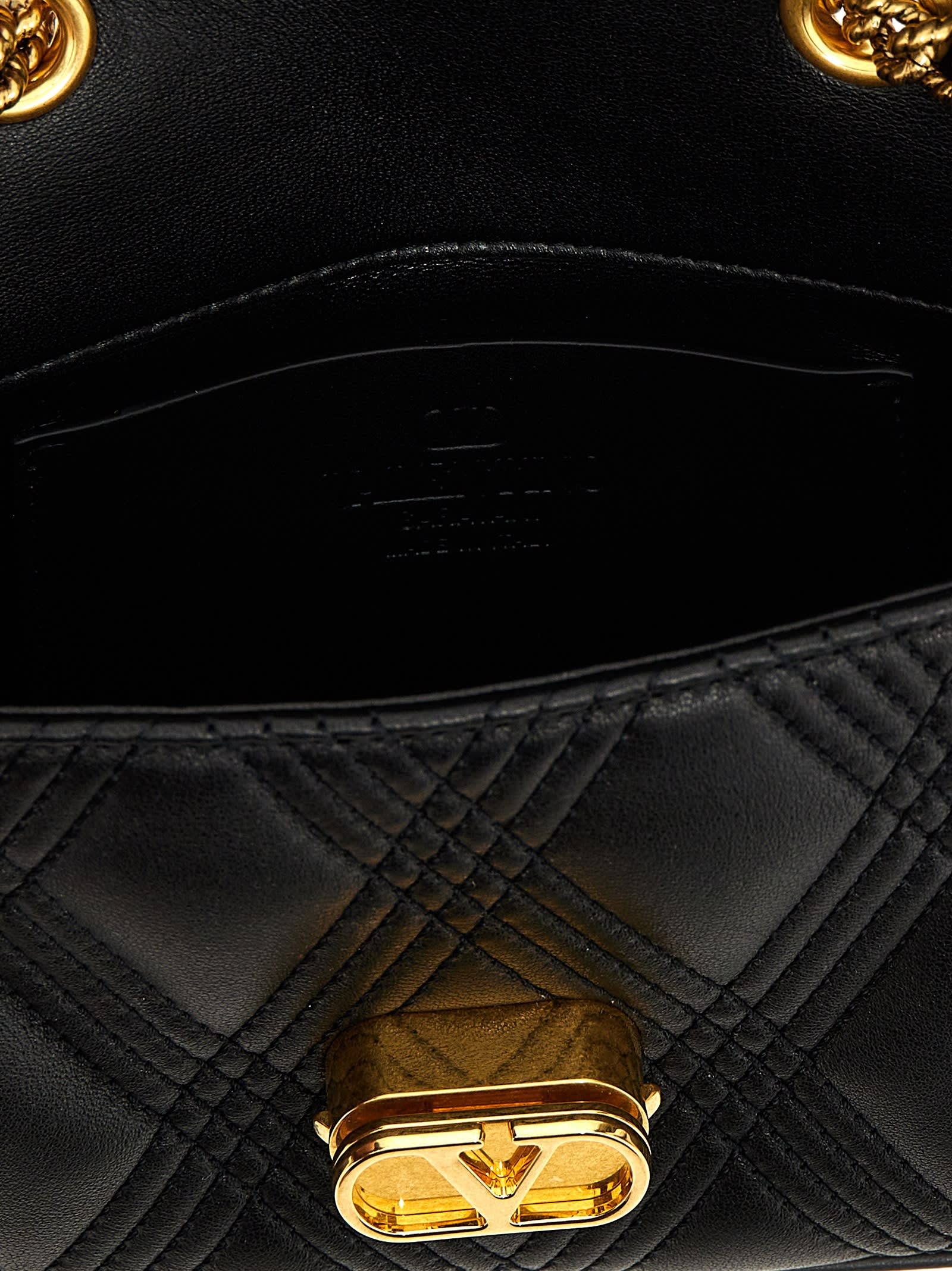 Valentino Quiltie 67 Leather Shoulder Bag In Black