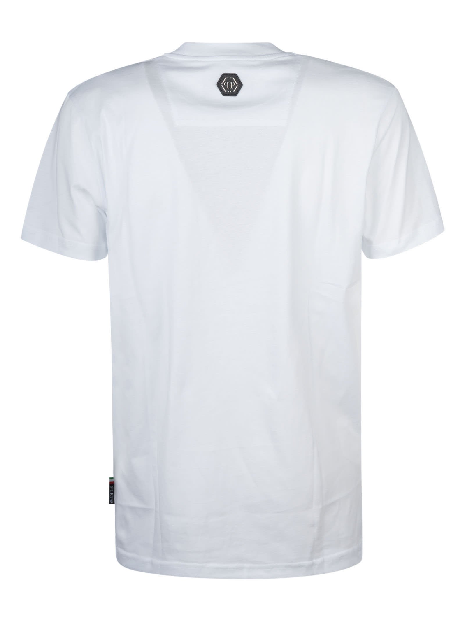 Shop Philipp Plein Iconic Plein Round Neck T-shirt In White