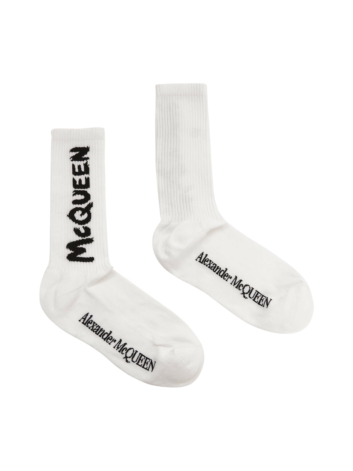 Shop Alexander Mcqueen Socks Graff In White Black