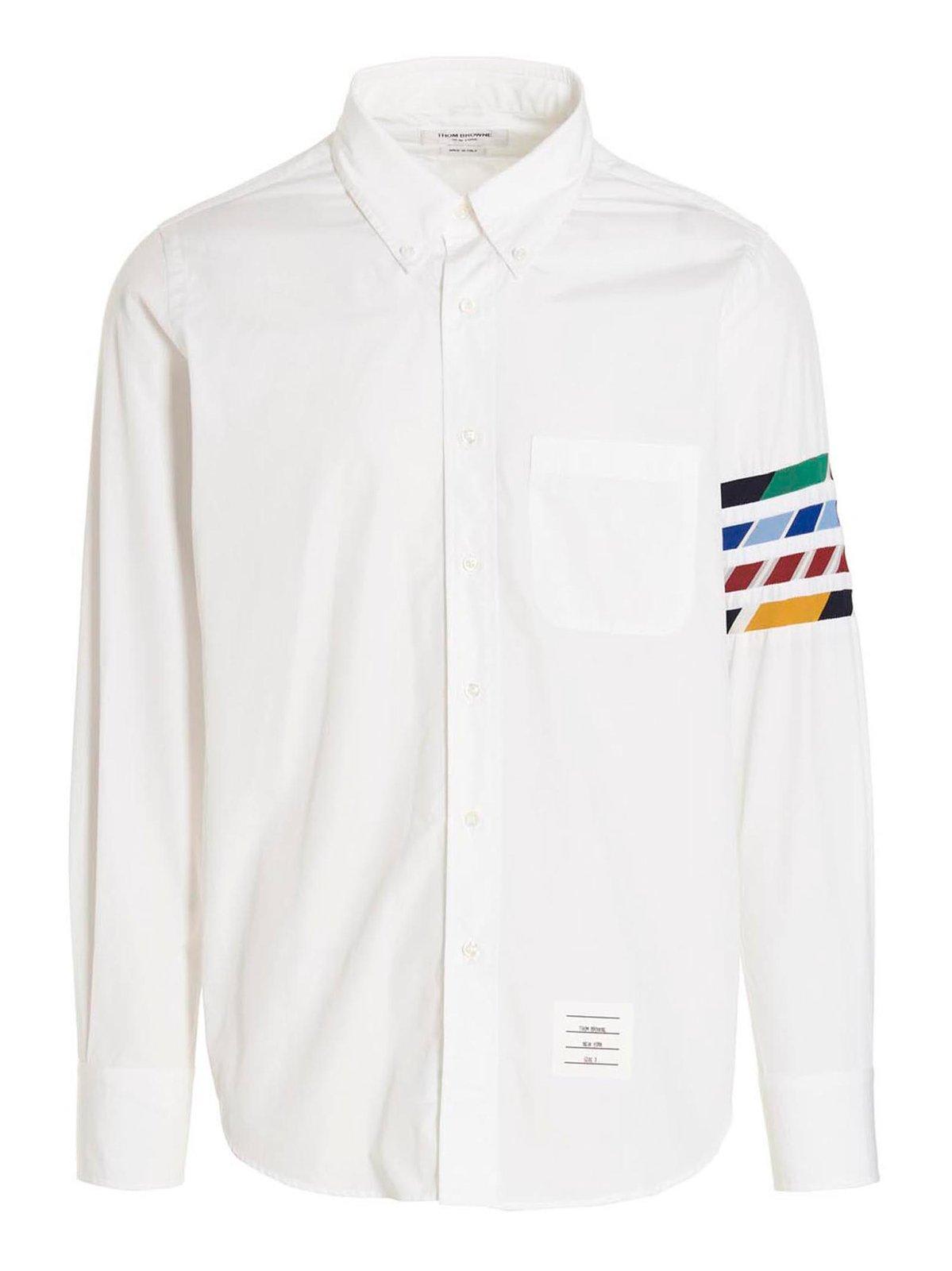 Thom Browne 4-bar Button-up Shirt In White