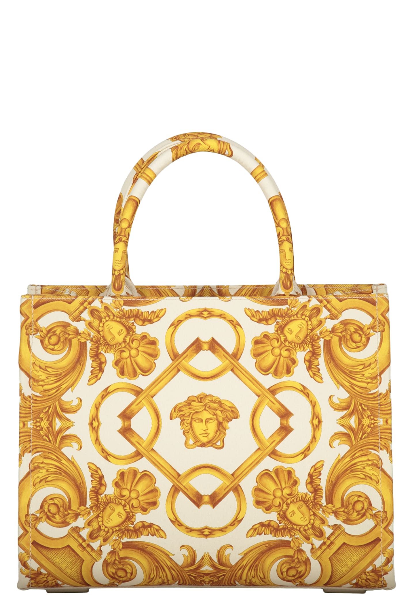 Versace Medusa Barocco Tote Bag In Ivory