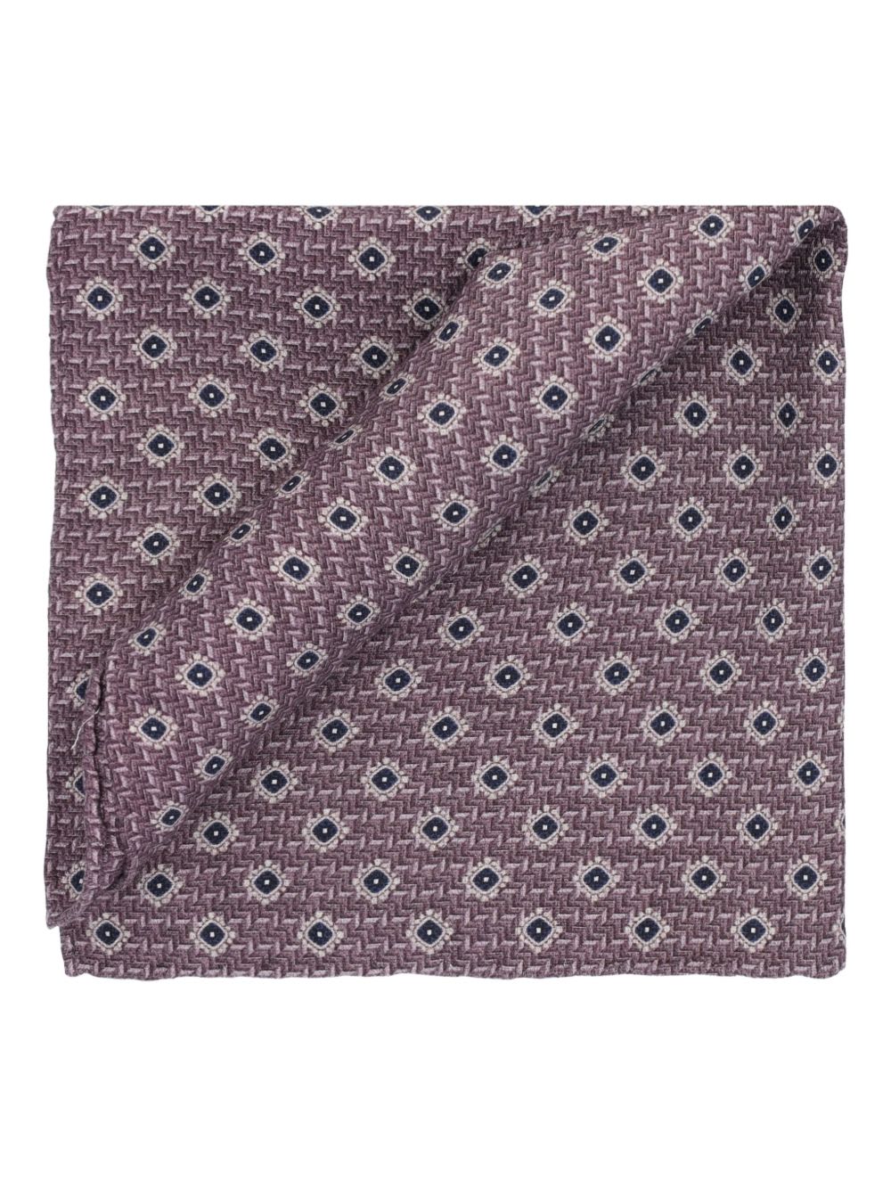 Brunello Cucinelli Geometric-pattern Pocket Square In Purple
