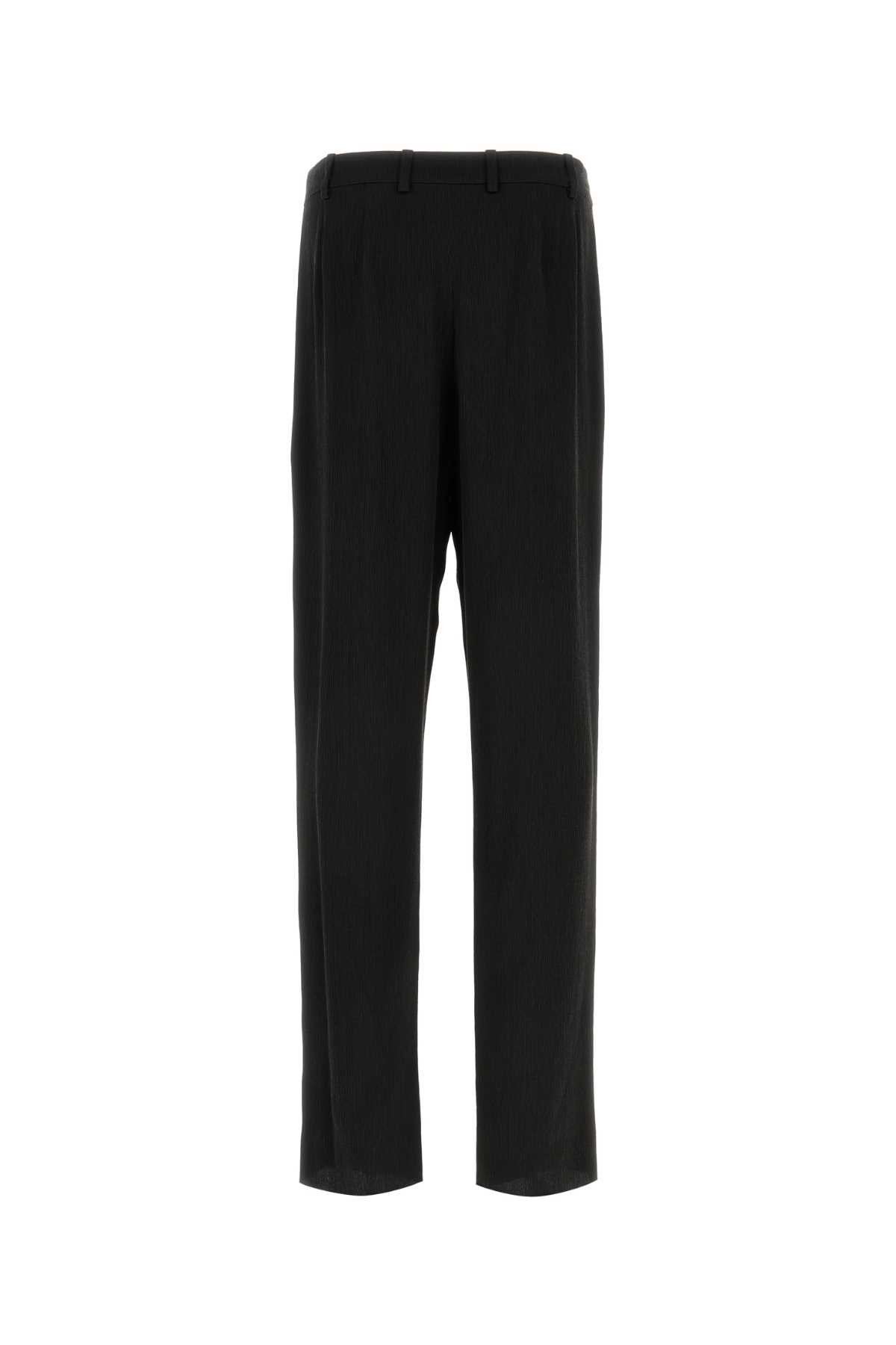 Saint Laurent Black Crepe Wide-leg Pant In Black