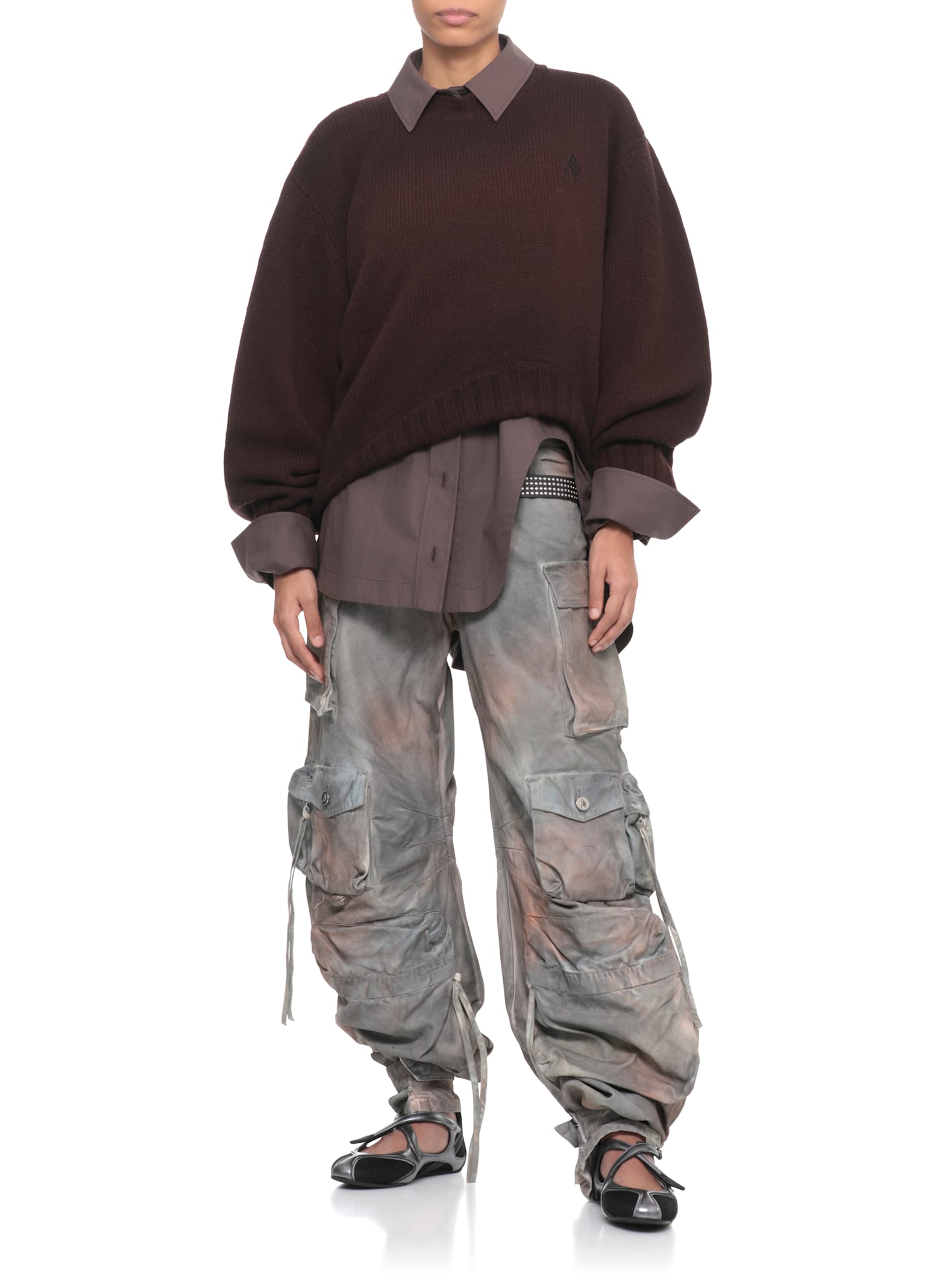 Attico Wool Sweater In Brown