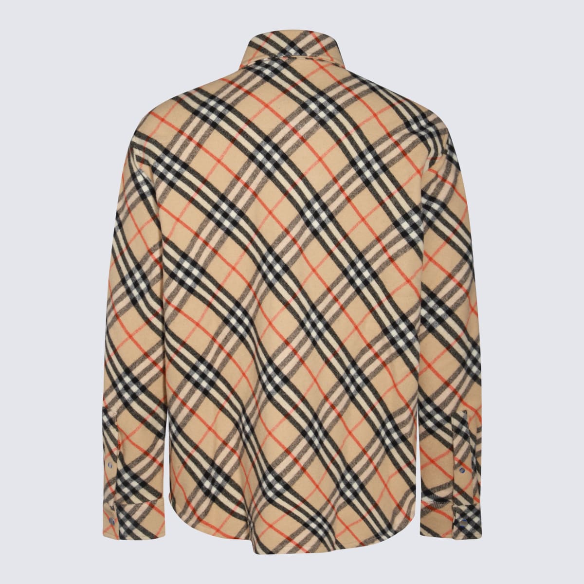 Shop Burberry Sand Wool Shirt In Sand Ip Check