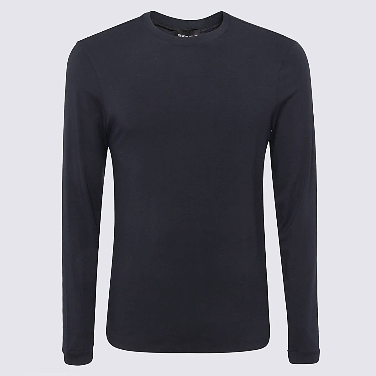 Shop Giorgio Armani Navy Blue Viscose Blent T-shirt