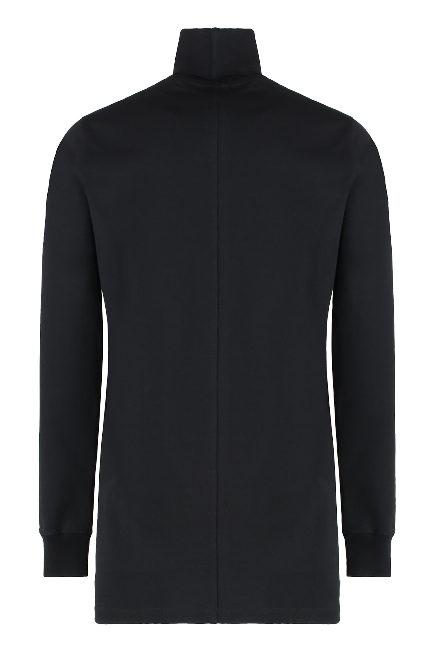 Rick Owens Roll-neck Organic Cotton Jumper In Black