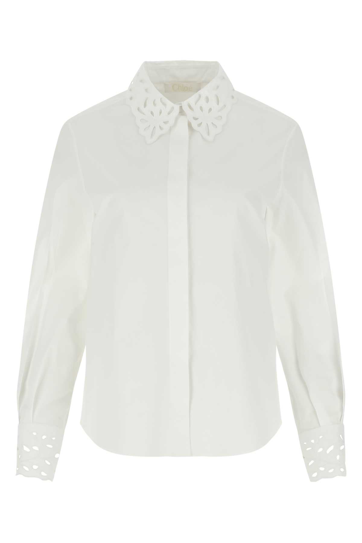 Shop Chloé White Cotton Shirt In 101