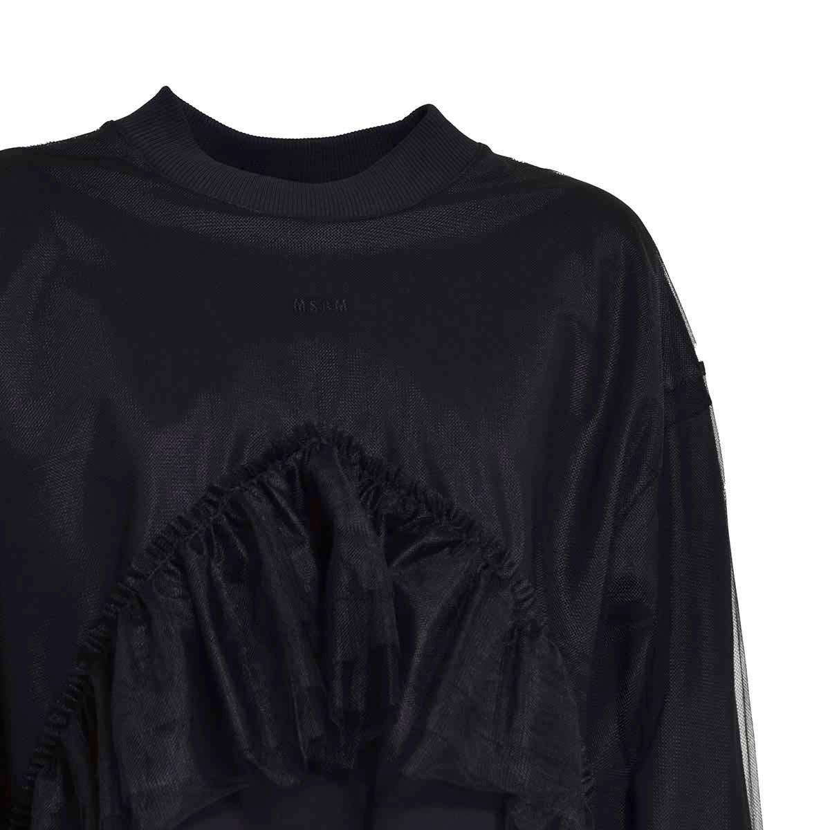 MSGM RUFFLED CREWNECK SWEATSHIRT 