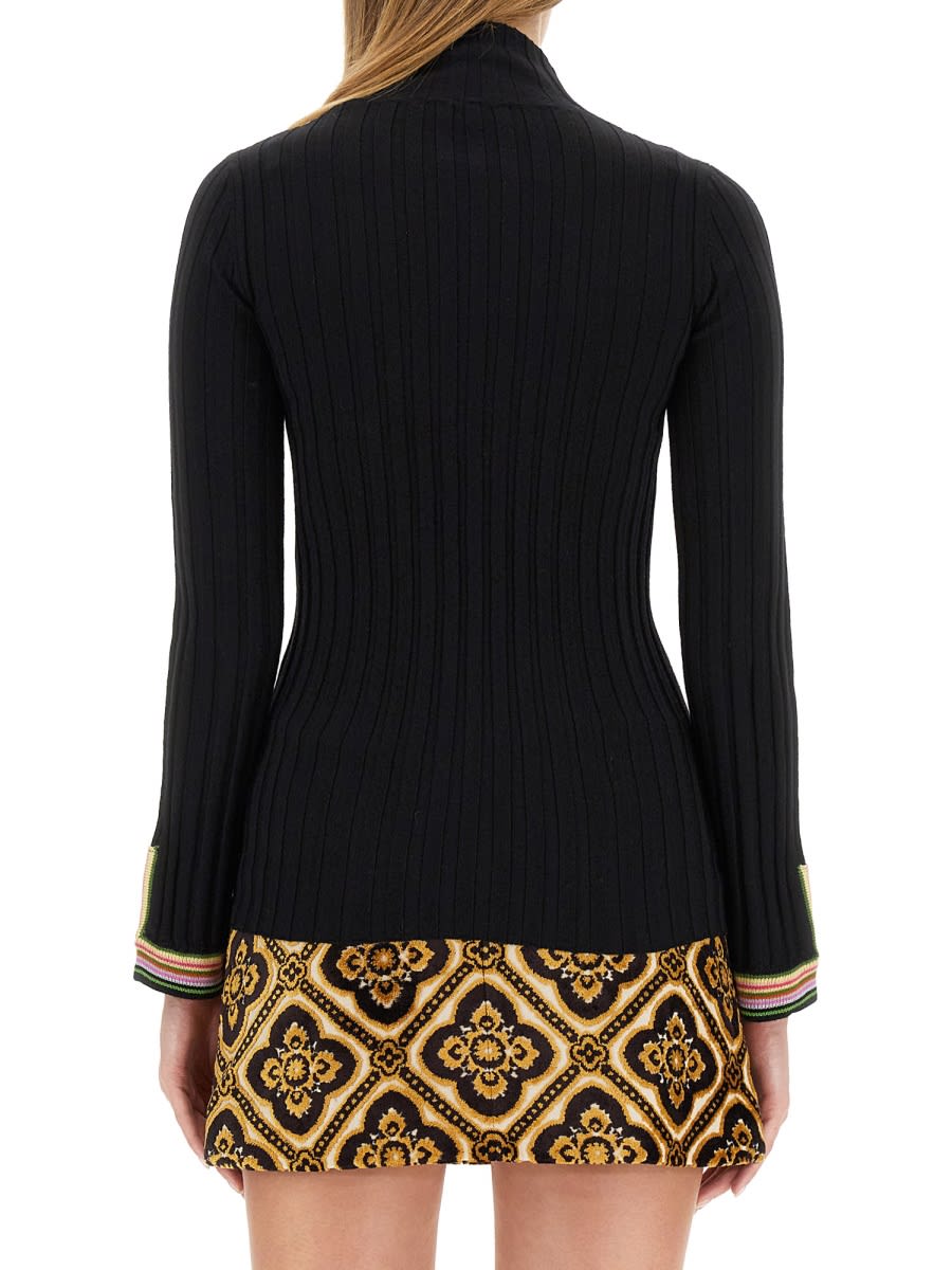 Shop Etro Turtleneck Shirt In Black