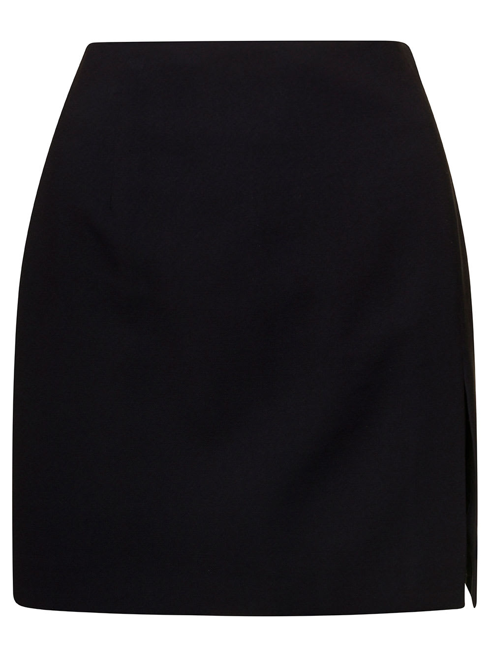 The Andamane Gioia Split Viscose Twill Mini Skirt In Black