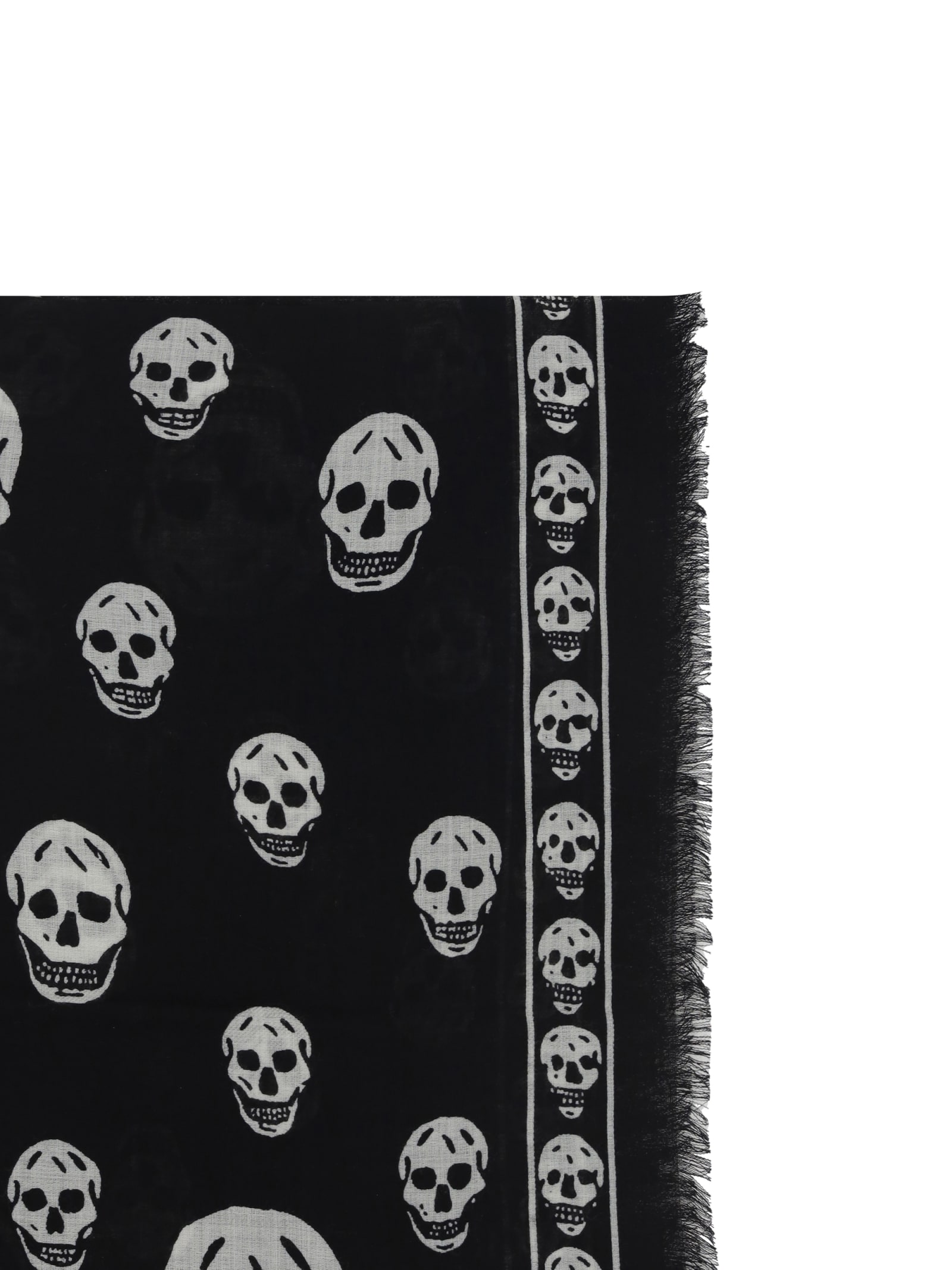 Shop Alexander Mcqueen Scarf In Black/ivory