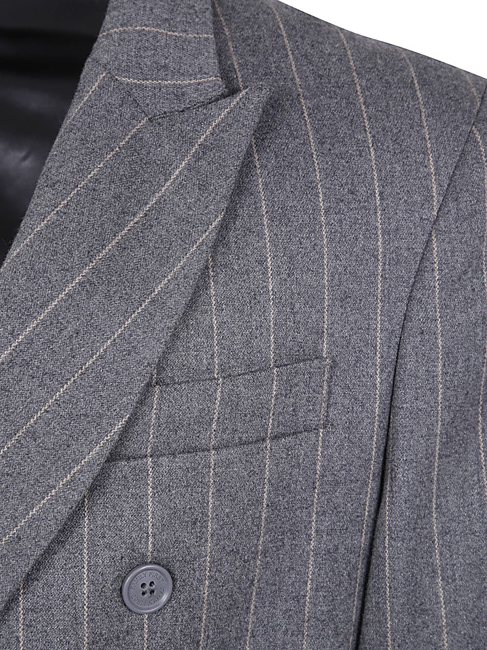 Shop Family First Milano Blazer Double Breast Striped In Gy Grey