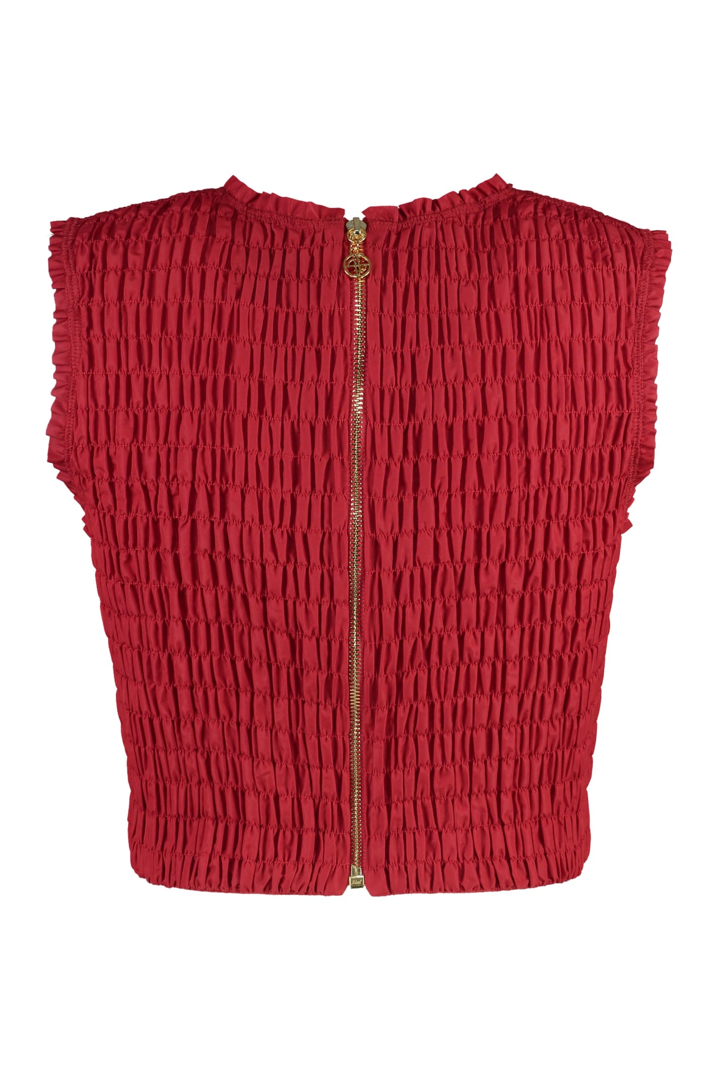 Shop Patou Technical Fabric Crop Top In Red