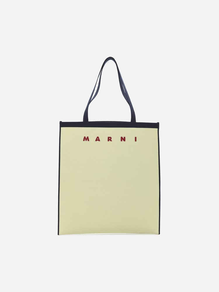 Marni Flat Shopping Bag In Jacquard Fabric