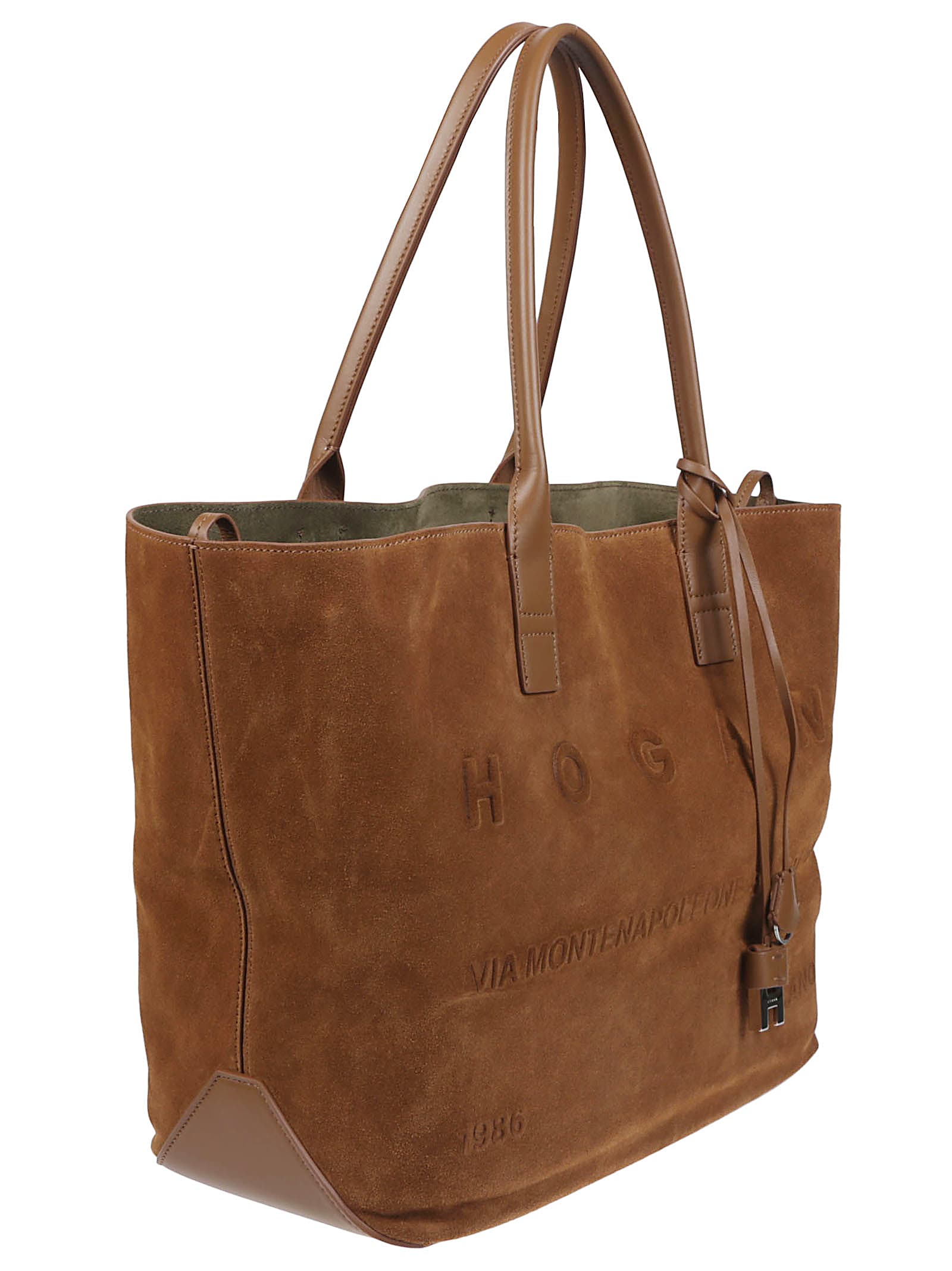Hogan Medium Address Shopping Bag In Brown
