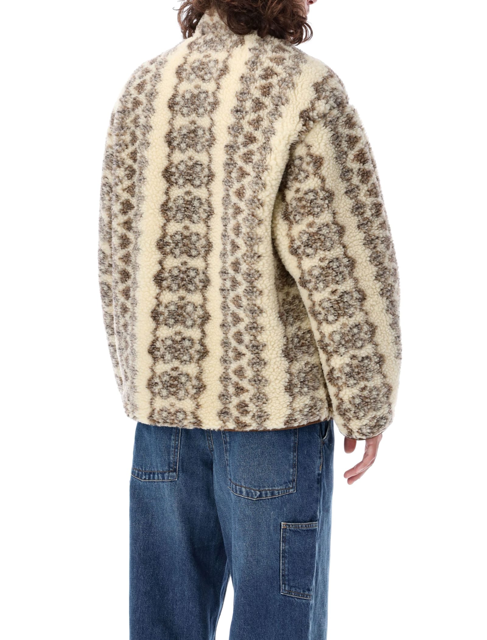 Shop Isabel Marant Madeo Teddy Jacket In Ecru Brown