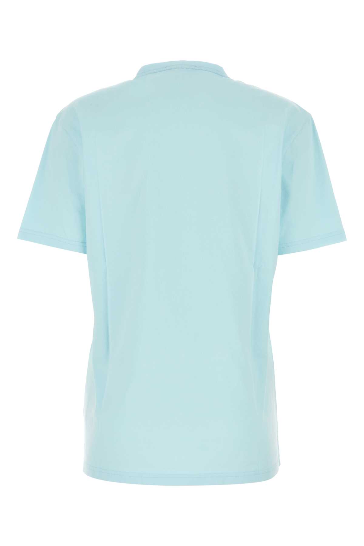 Versace Light Blue Cotton T-shirt In Paleblue